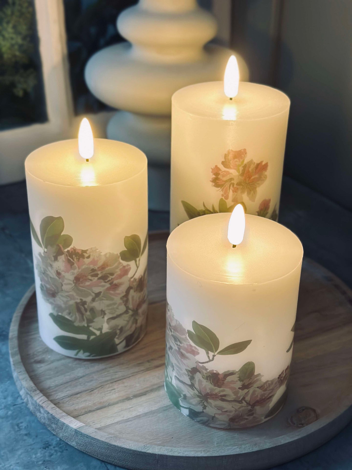 LED Hortensie – Set mit 3 Stk. und Fernbedienung