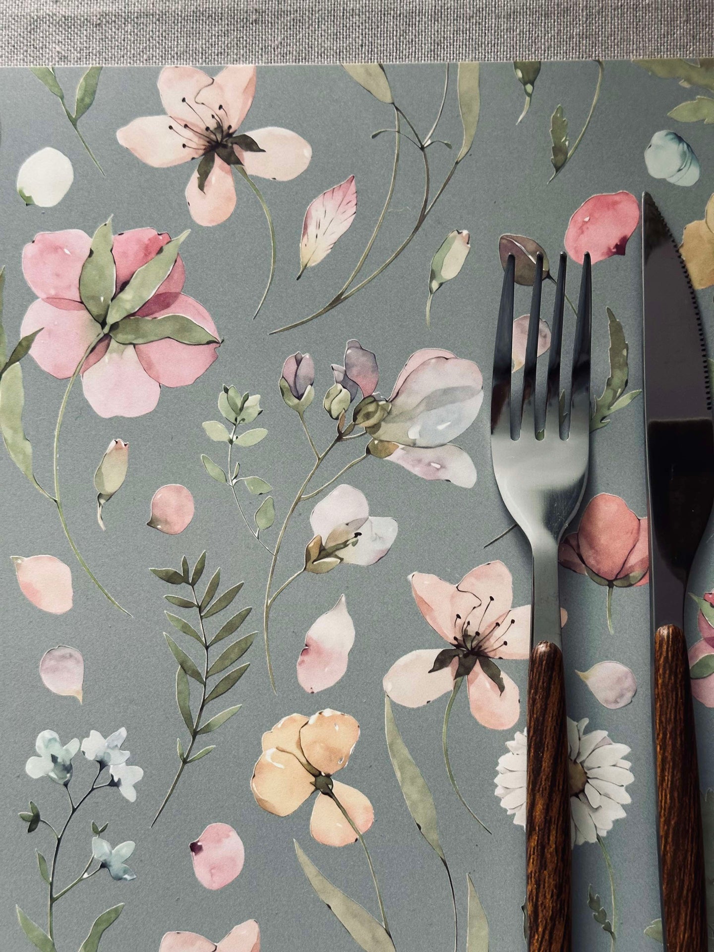 Platzset Flora - Grau