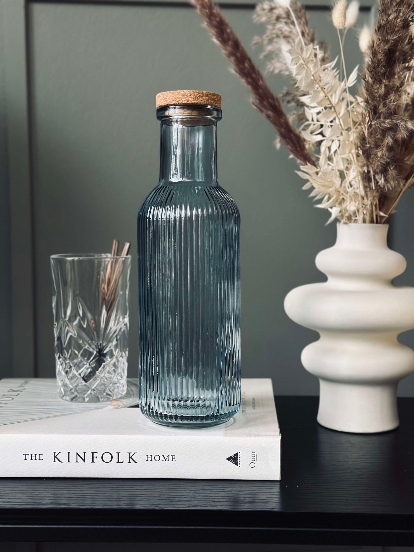 Wasserflasche mit Korkverschluss – Blue 1 l