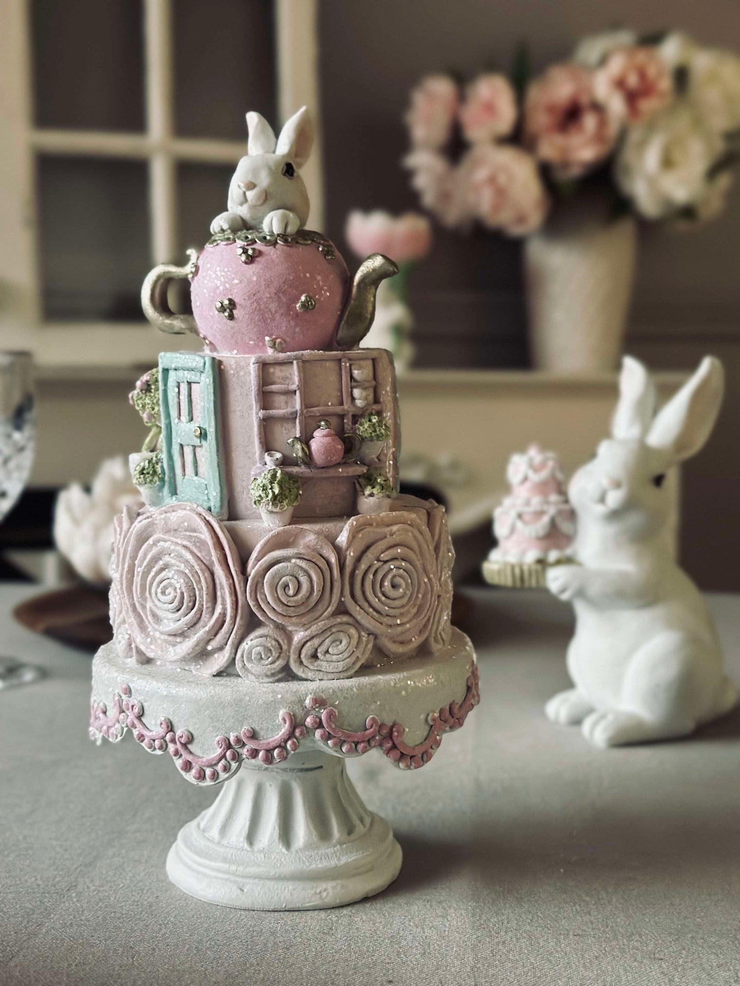 Kuchen mit Hase - Tischdeko