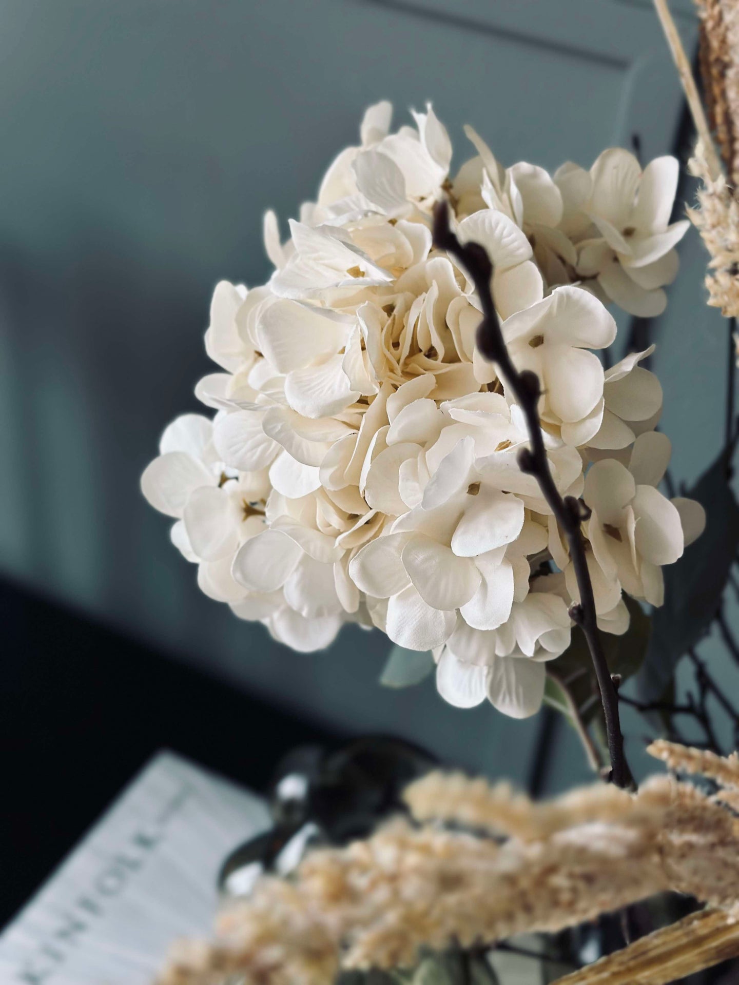 Blume Seide Hortensie Weiß