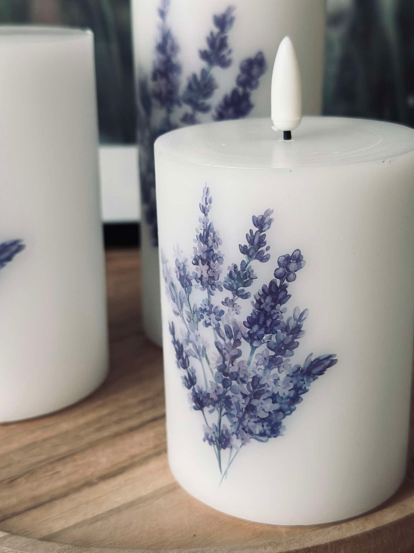 LED FLORA Lavendel – Set mit 3 Stück und Fernbedienung
