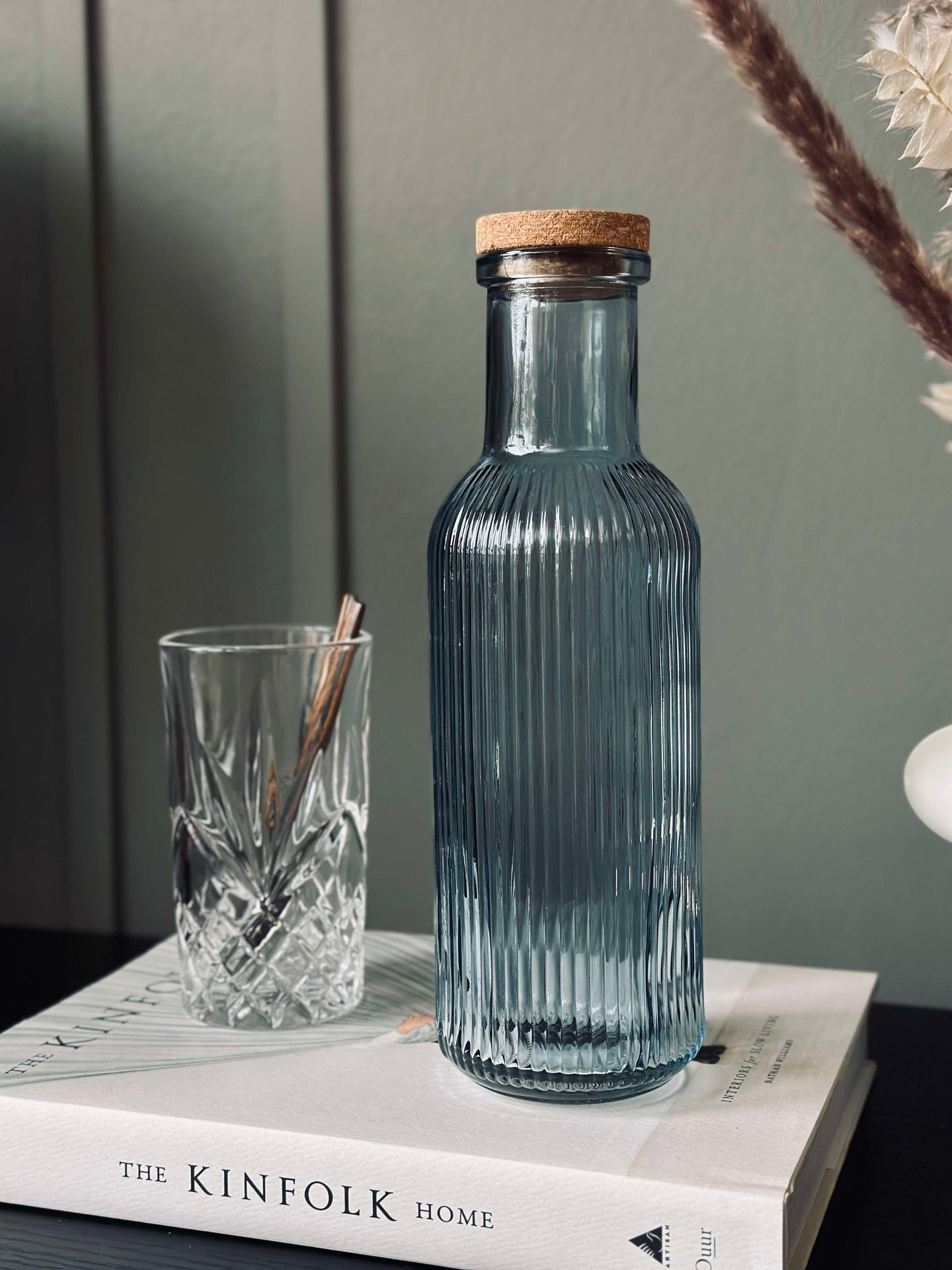 Wasserflasche mit Korkverschluss – Blue 1 l