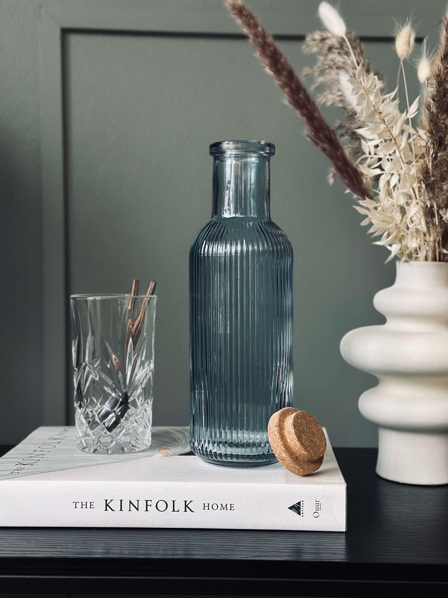 Wasserflasche mit Korkverschluss – Blue 1 l