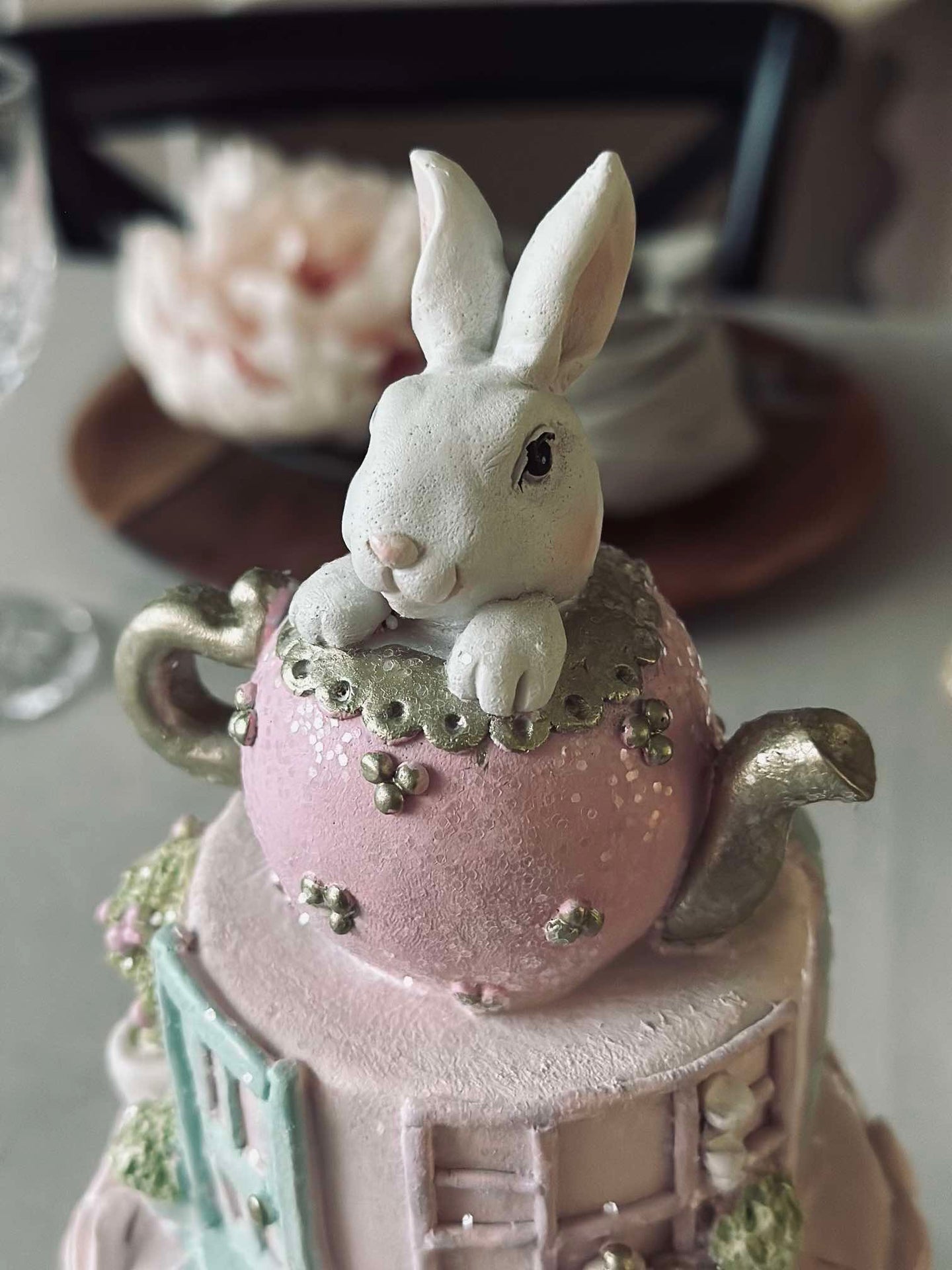 Kuchen mit Hase - Tischdeko