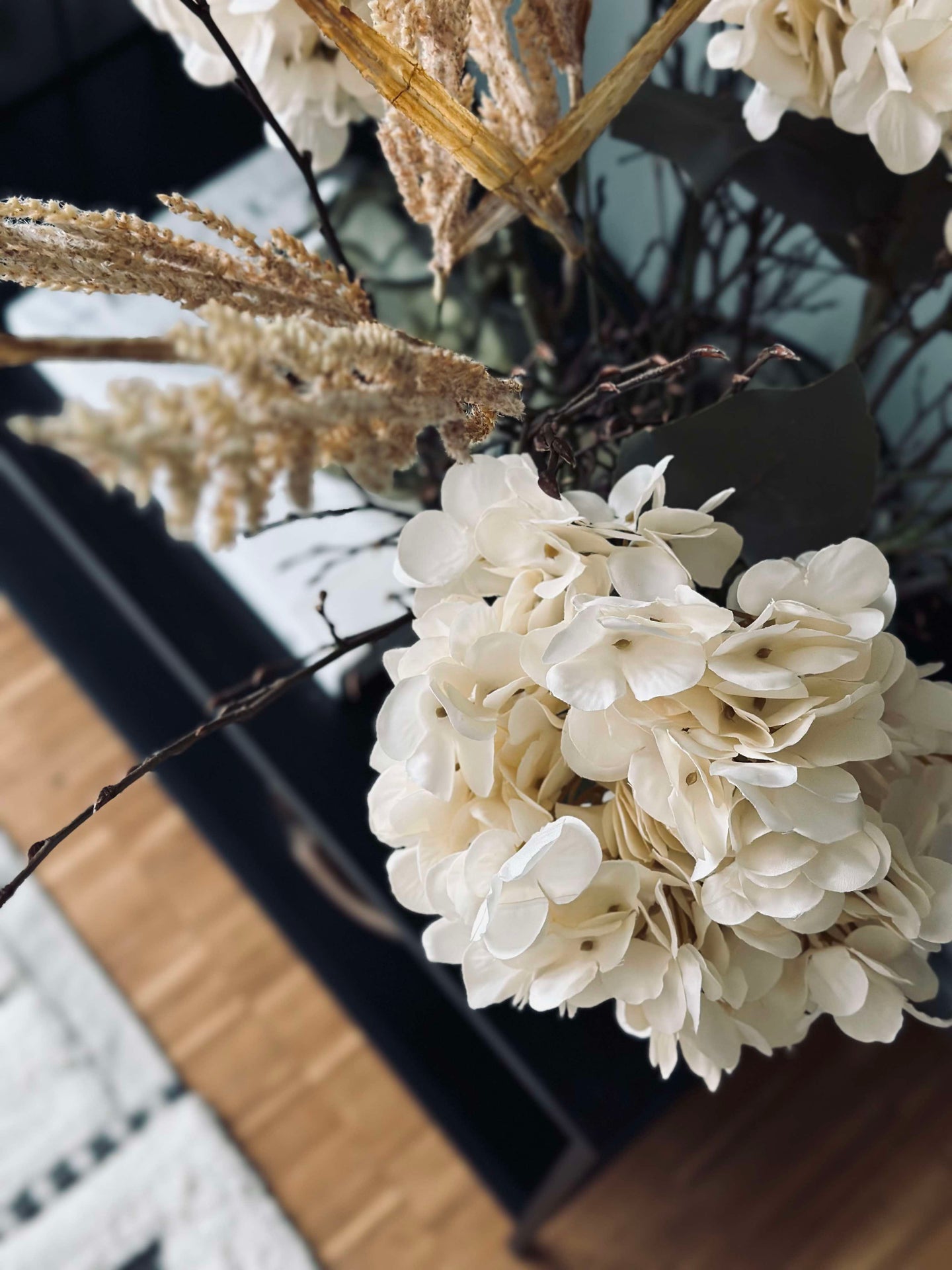 Blume Seide Hortensie Weiß