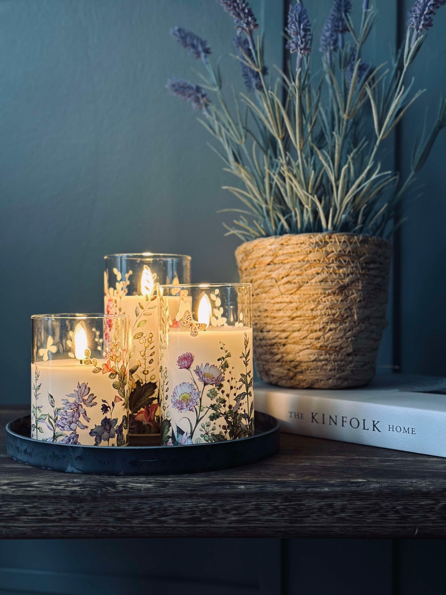 LED FLORA Cylinder – Set mit 3 Stück und Fernbedienung