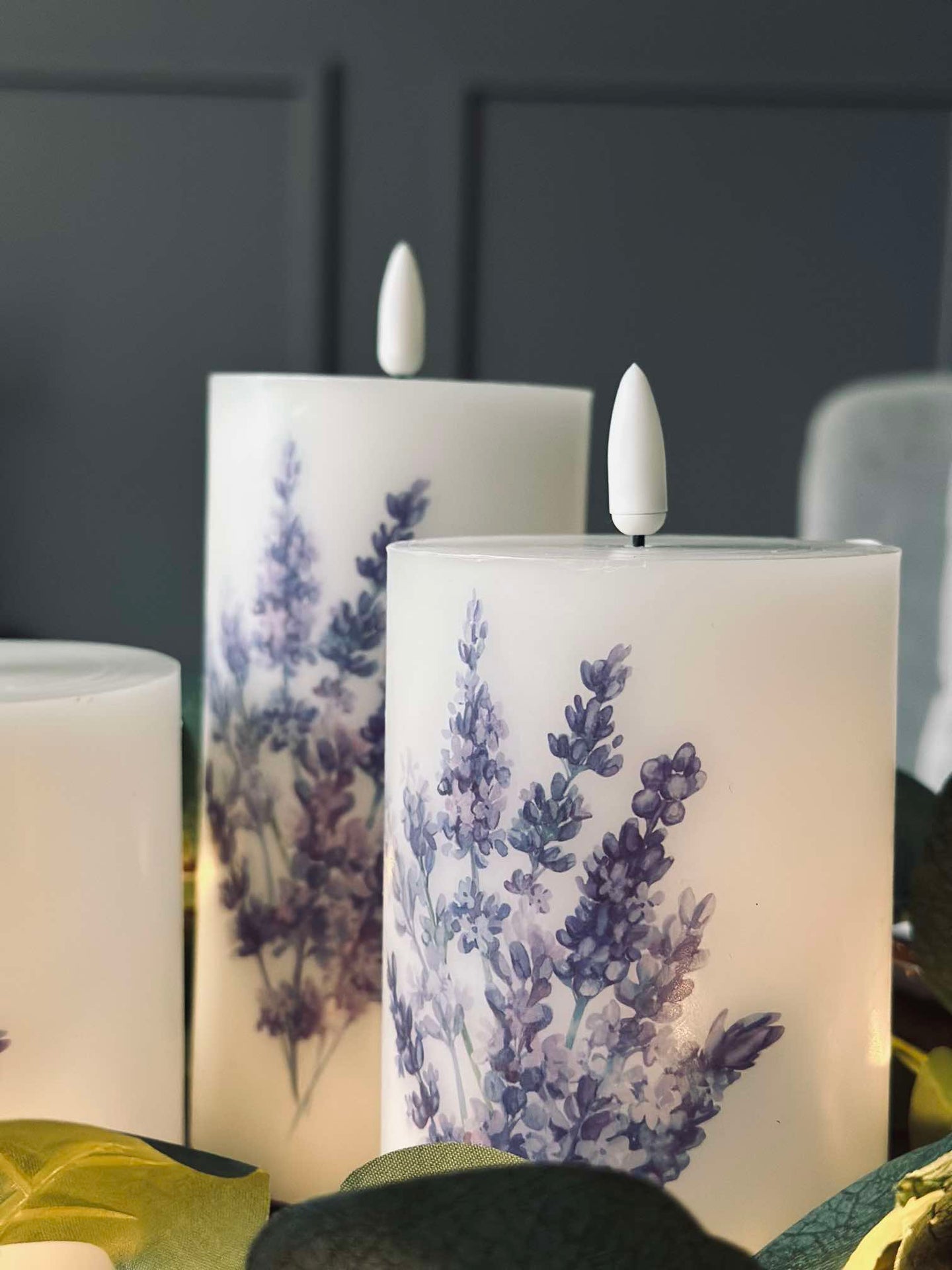 LED FLORA Lavendel – Set mit 3 Stück und Fernbedienung
