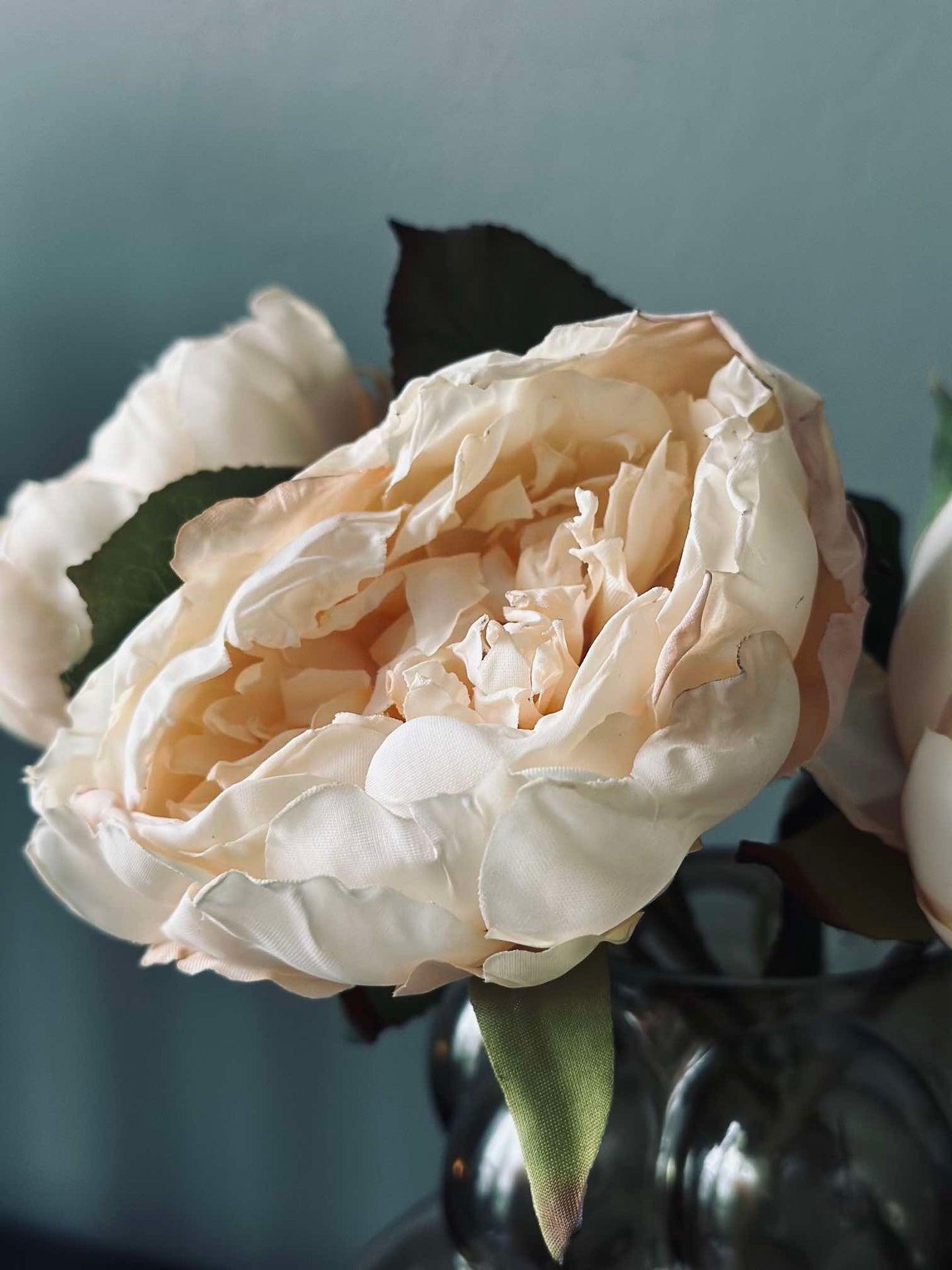 Blume Seide Pfingstrose Creme