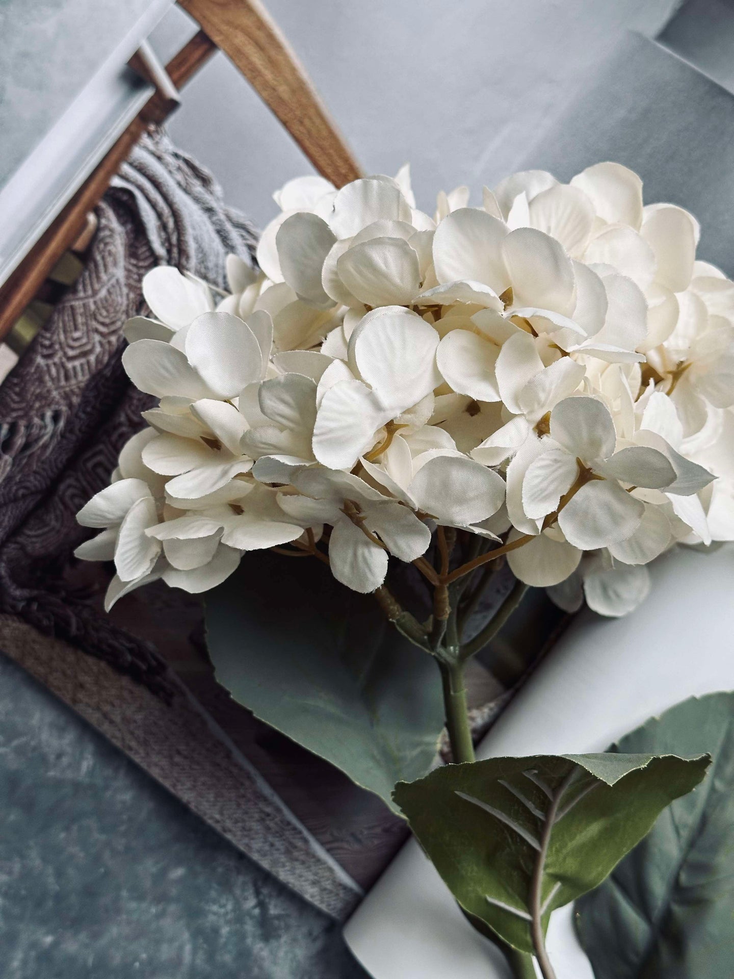 Blume Seide Hortensie Weiß