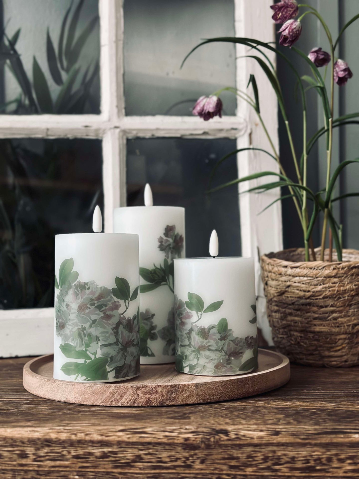 LED Hortensie – Set mit 3 Stk. und Fernbedienung
