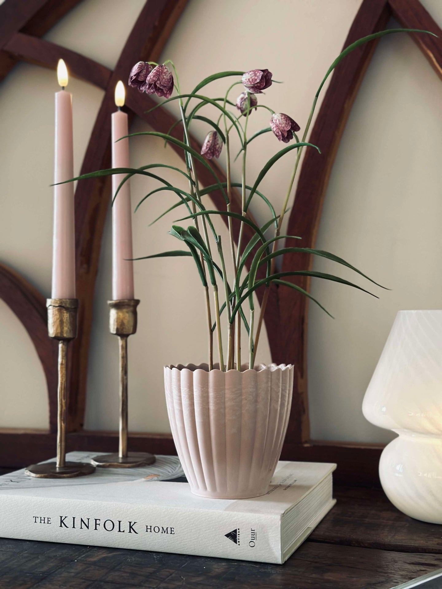 Topf in Betonoptik - Klein Rosa