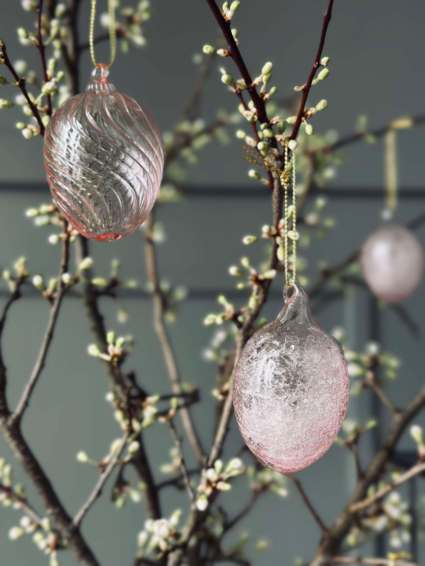 Hängende Glas-Eier - 3 Stk. - Rosa