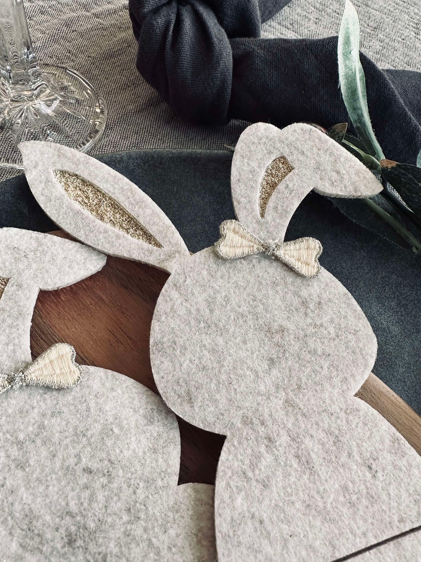 Besteckhalter Hase Hell - Set mit 4 Stk