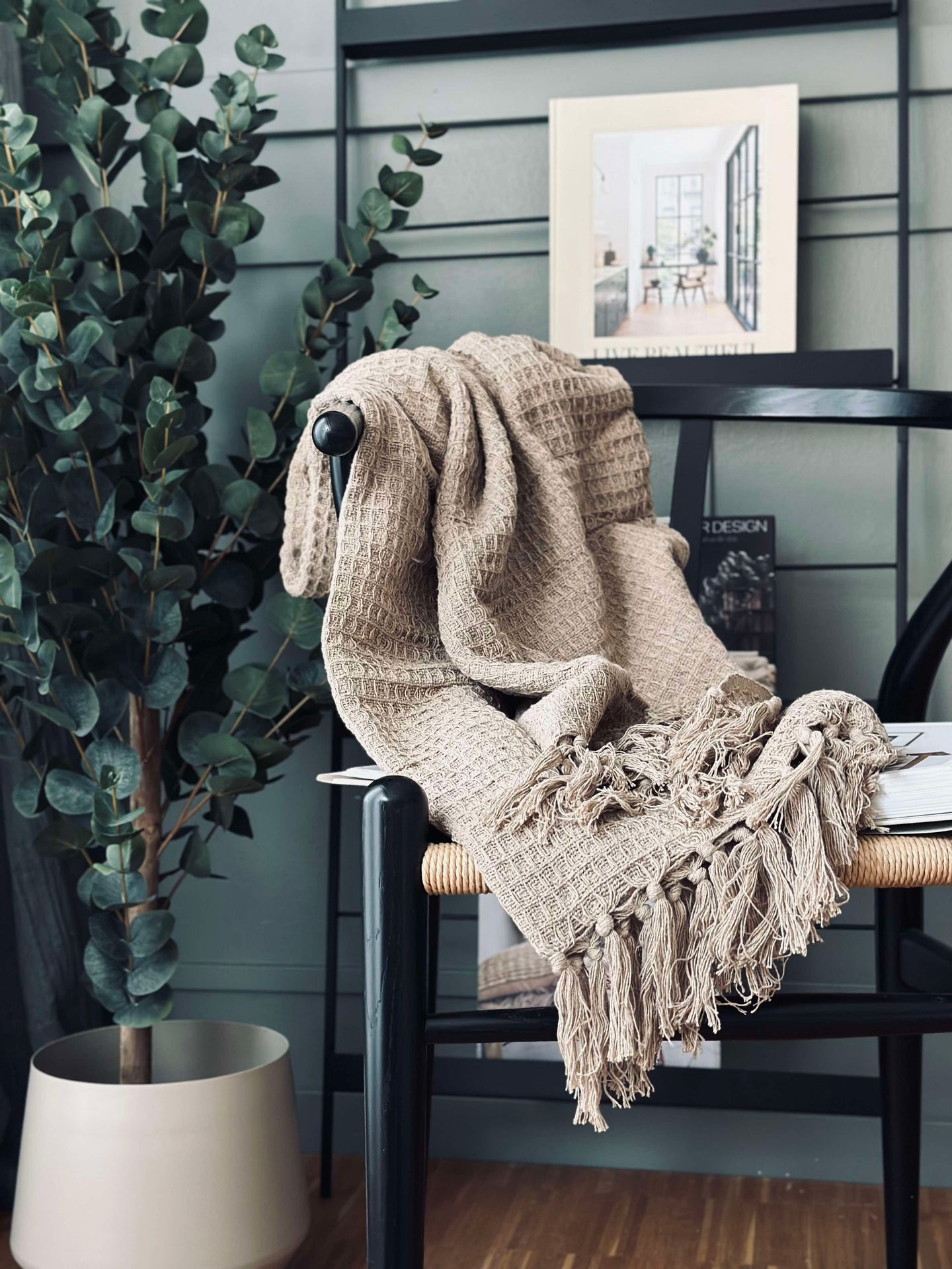 Plaid gewaffelte Baumwolle - Beige
