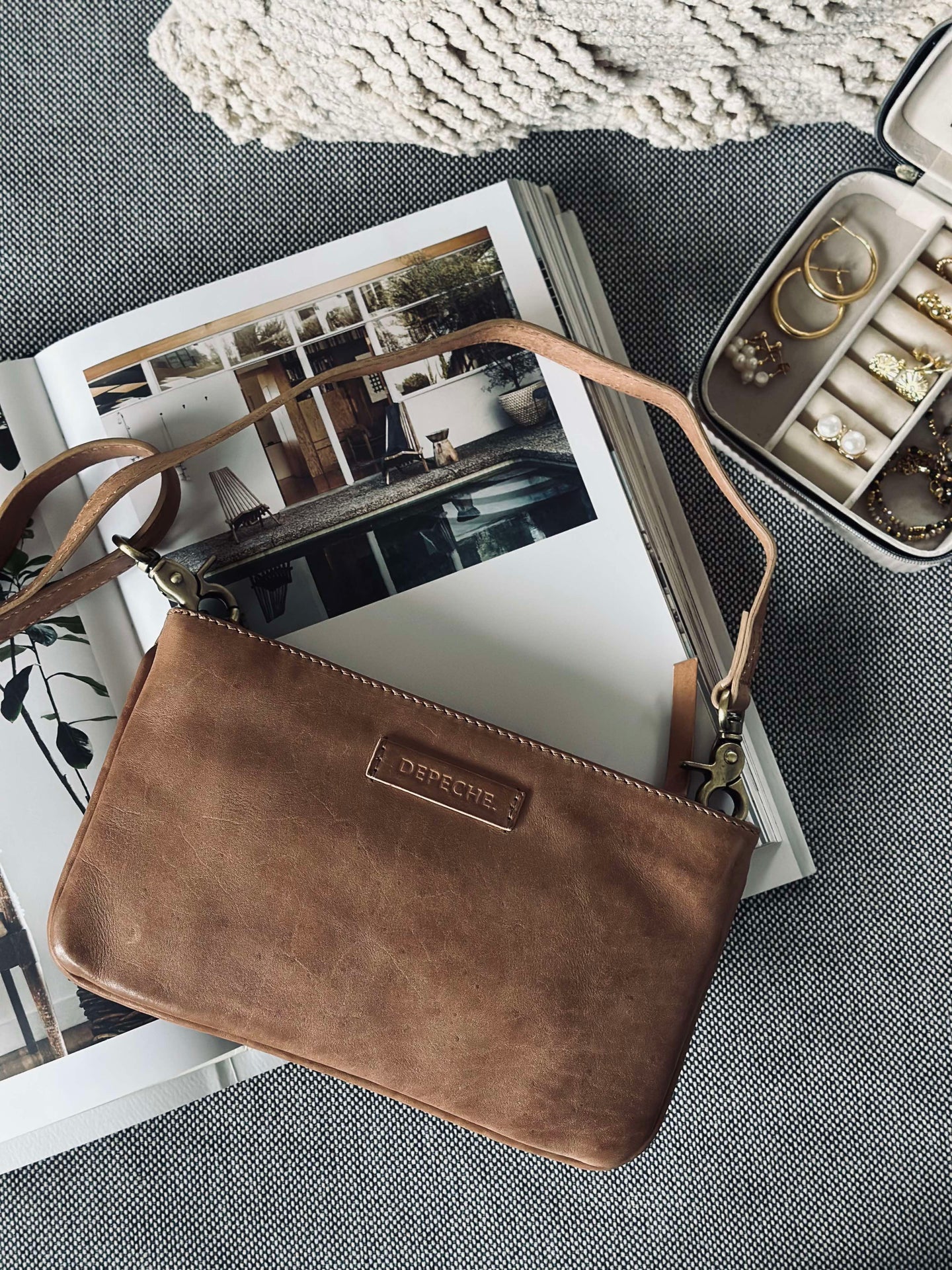 Clutch Lux Handgefertigt - Camel