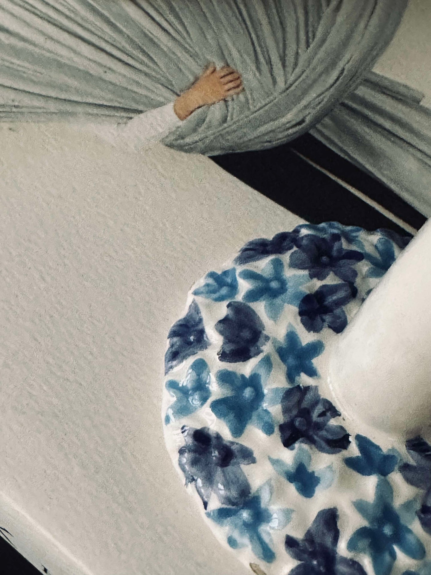 Keramikfahne – Dannebrog mit blauem Fuß