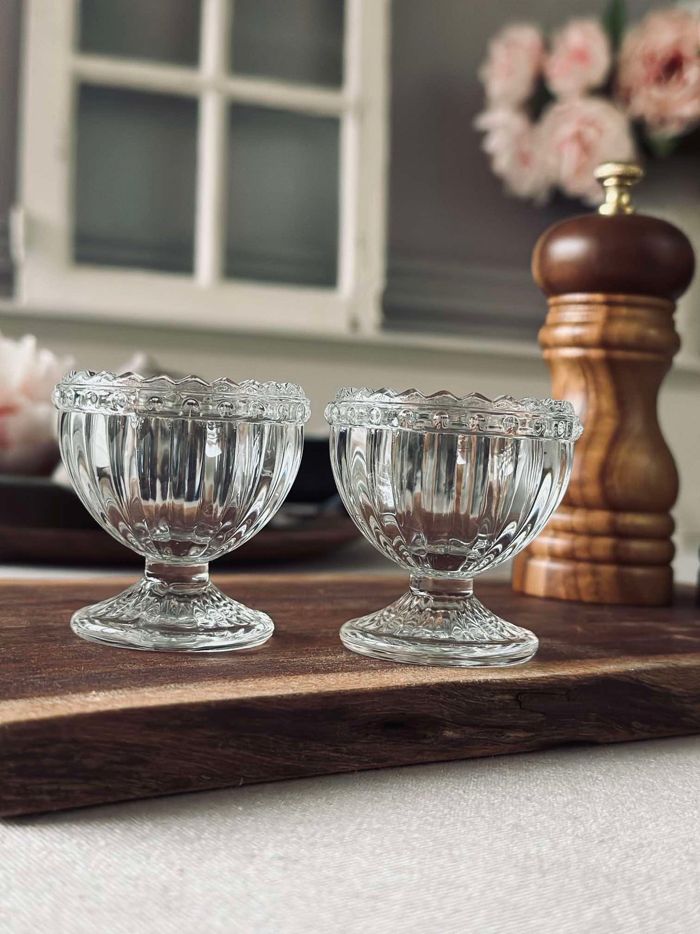 Eierbecher aus Glas - Set mit 2 Stk.