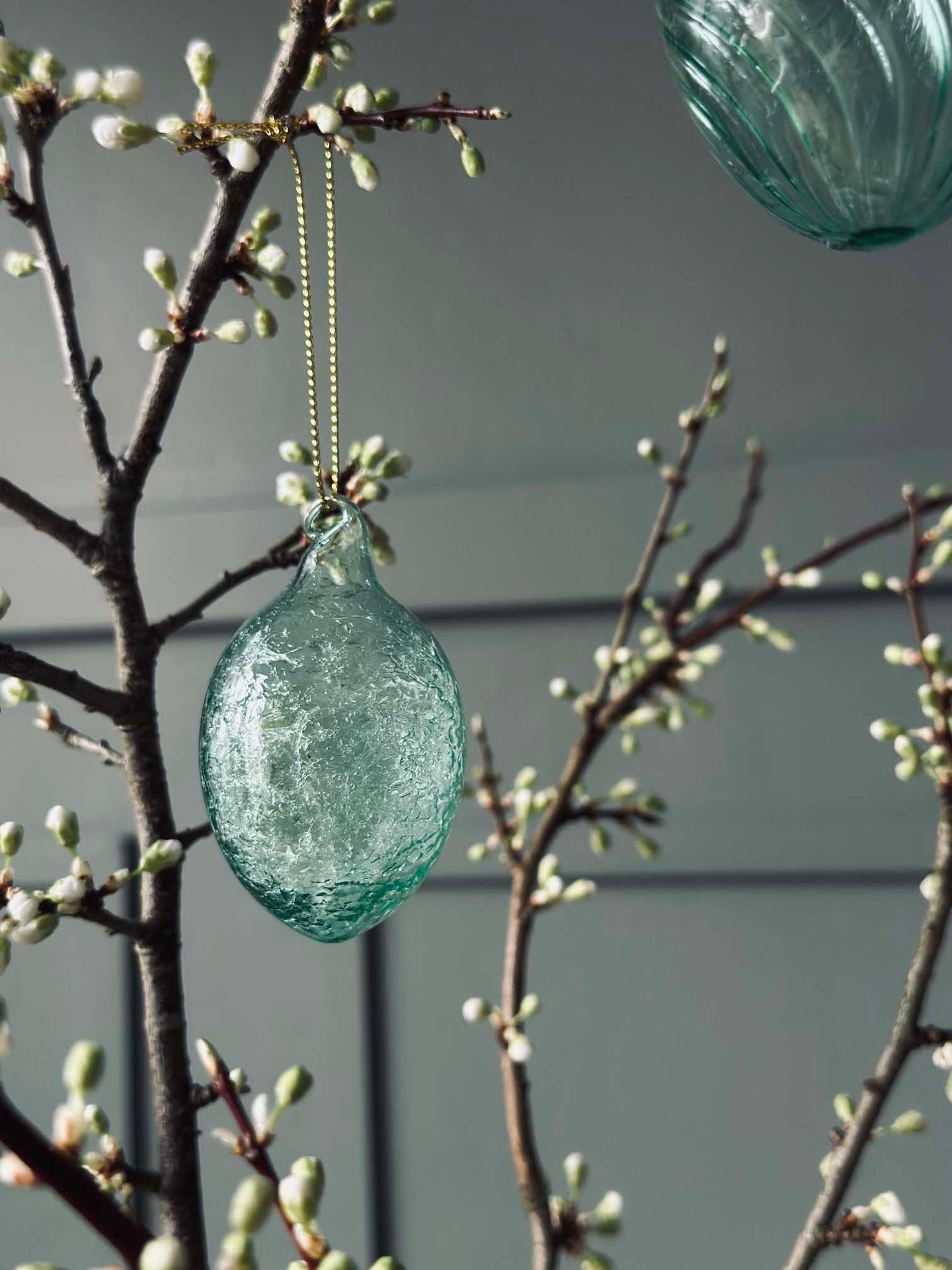 Hängende Eier aus Glas - 3 Stk. Grün