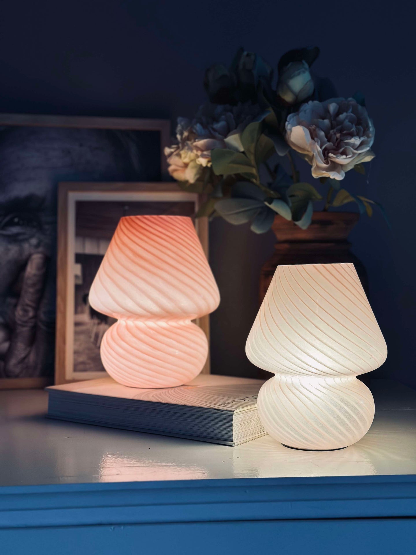 Mushroom Small - Rosa mundgeblasenes Glas