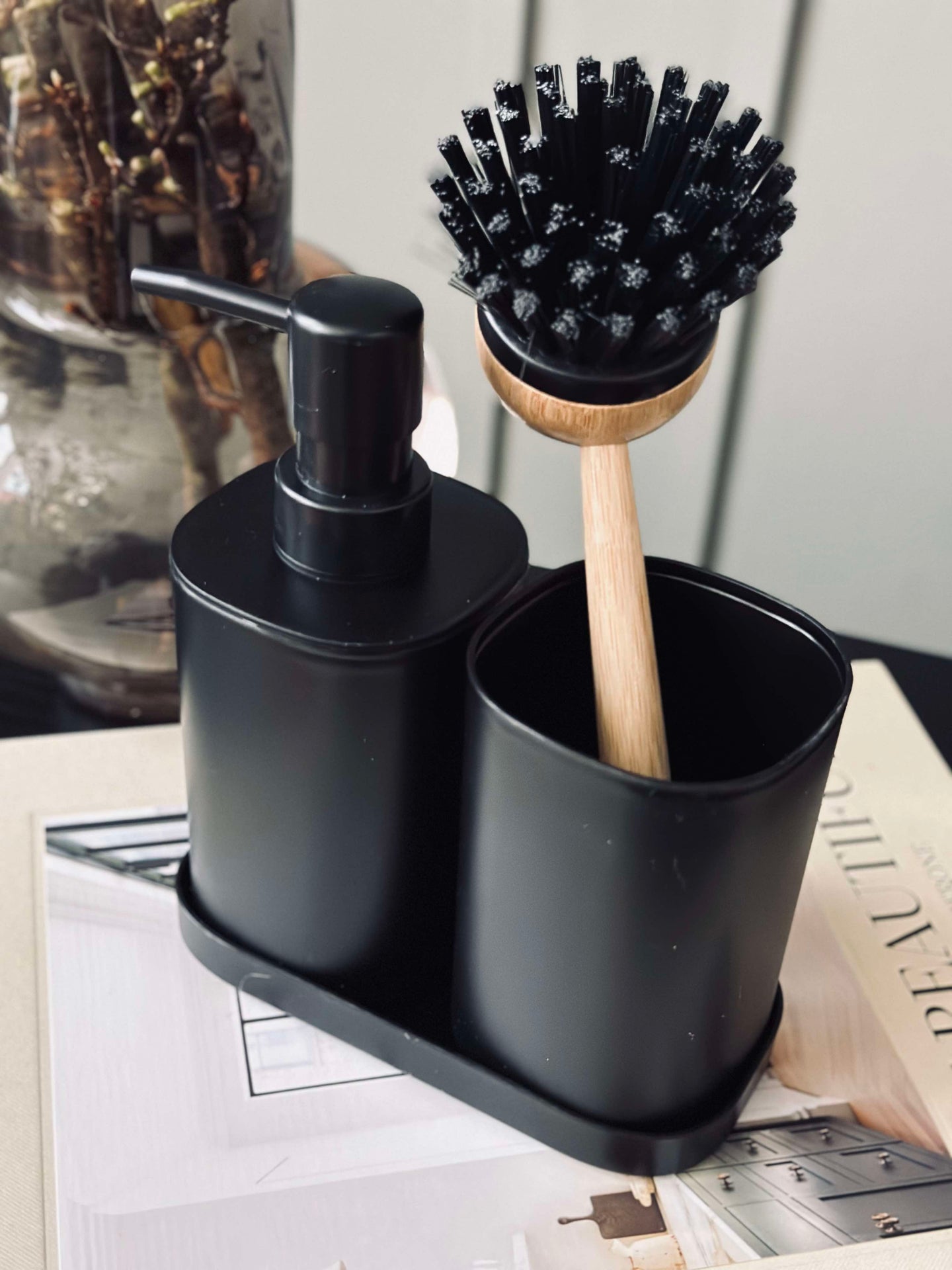 Spender-Set in Schwarz - 3-teiliges Set