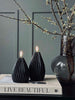 LED Blockkerzen / Rillen – 2 Stk. Schwarz