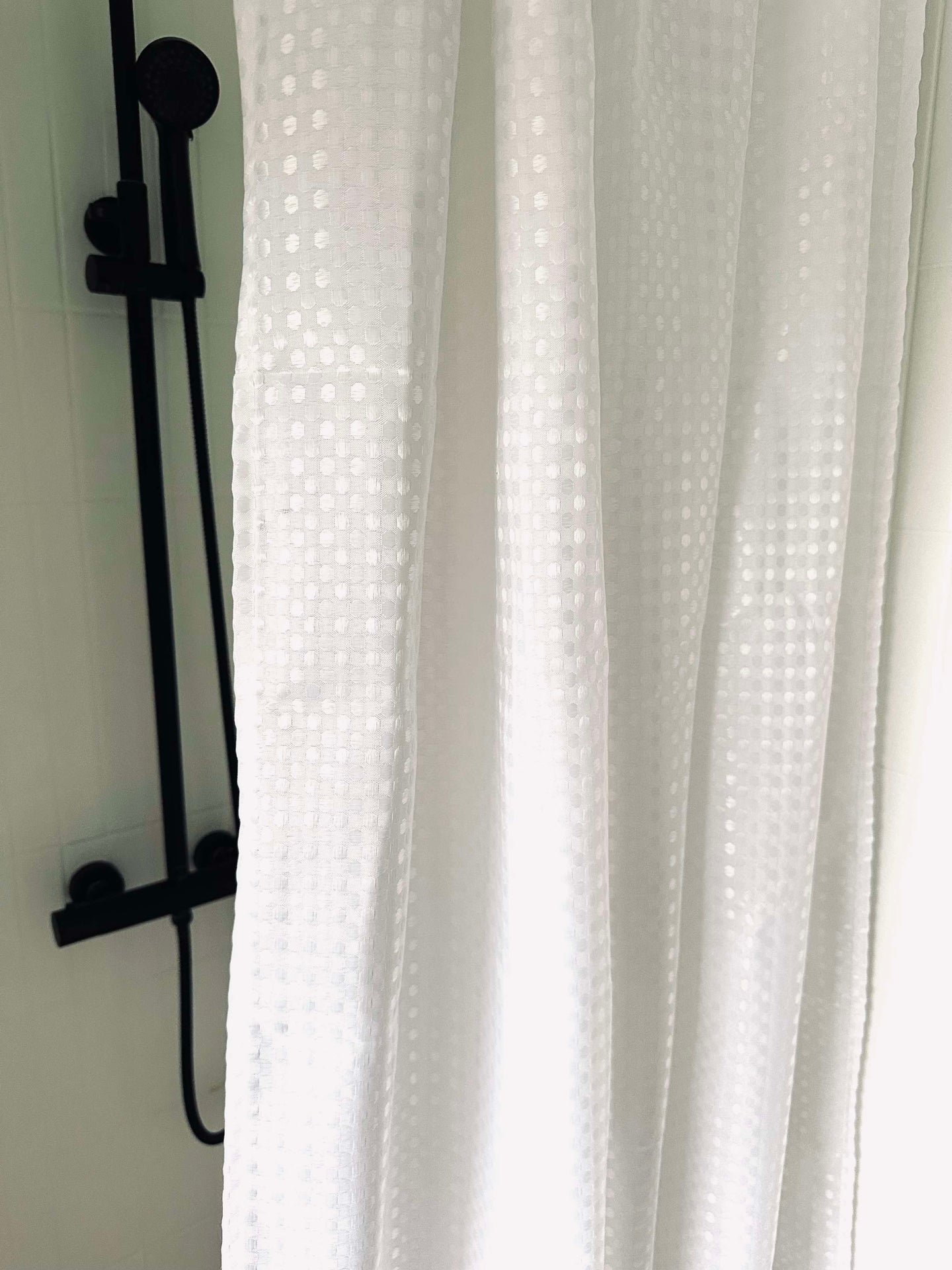 Badezimmer-Set: Duschvorhang & Badematte / Weiß