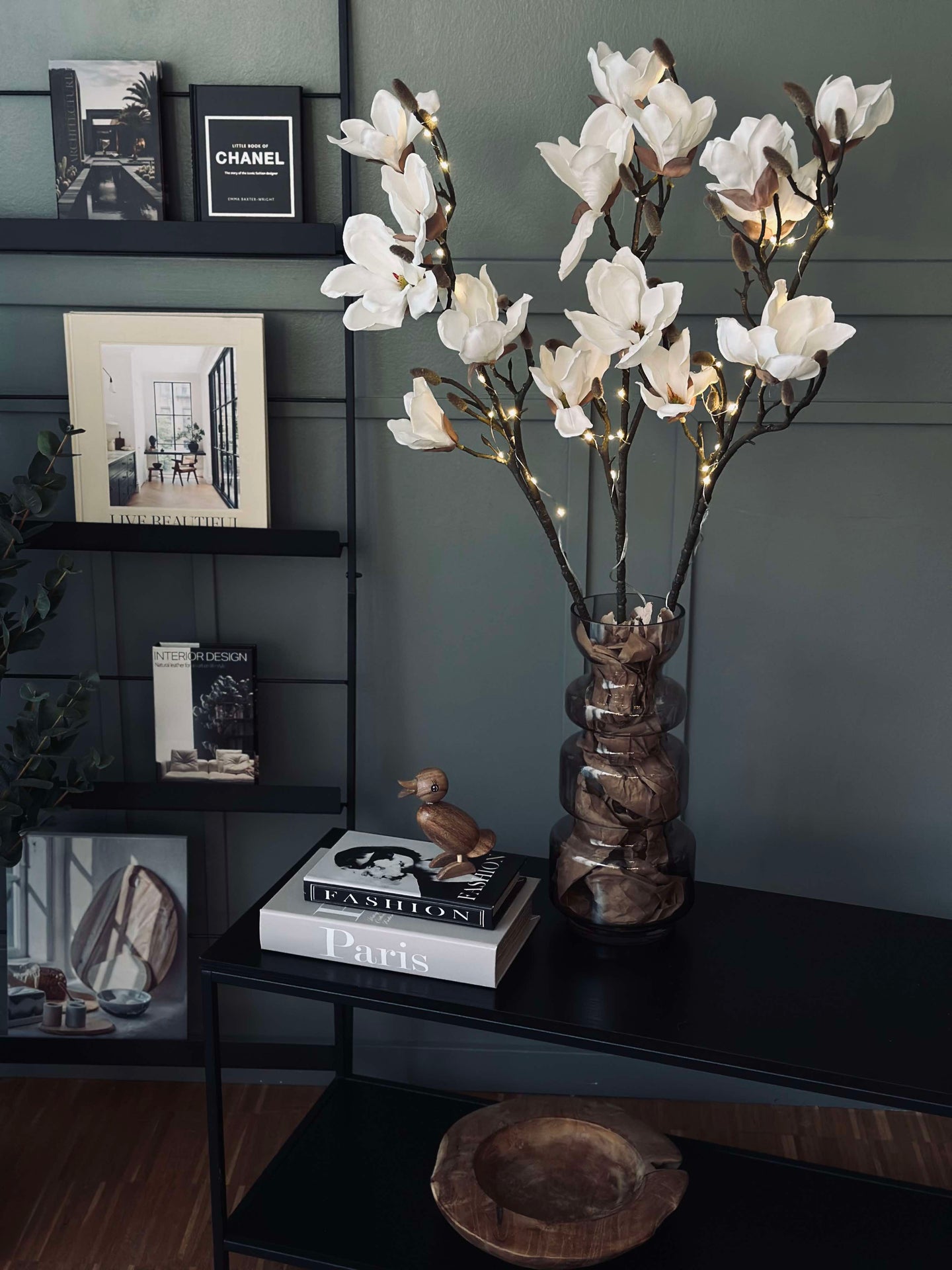 Magnolienzweig mit Licht