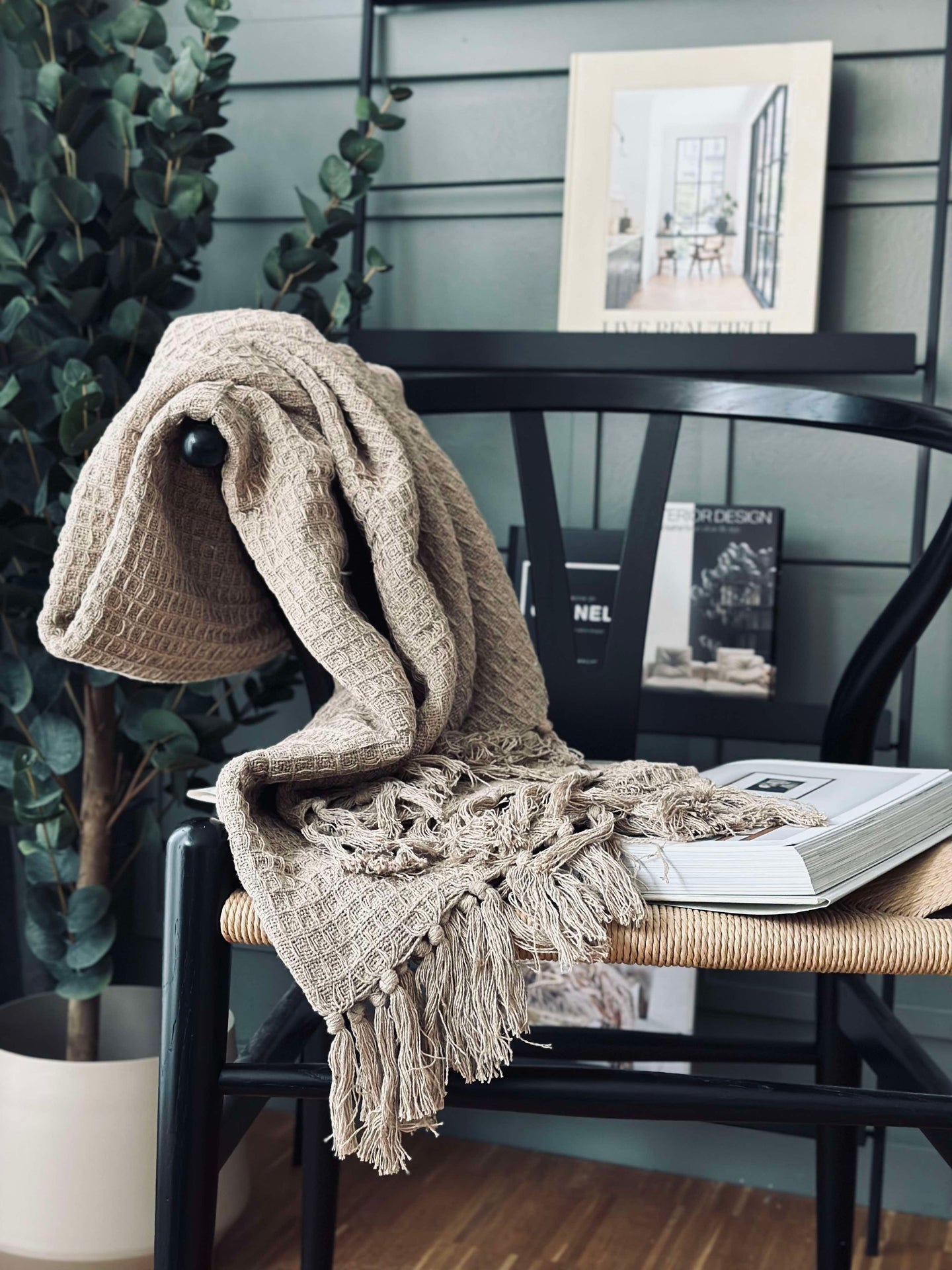Plaid gewaffelte Baumwolle - Beige