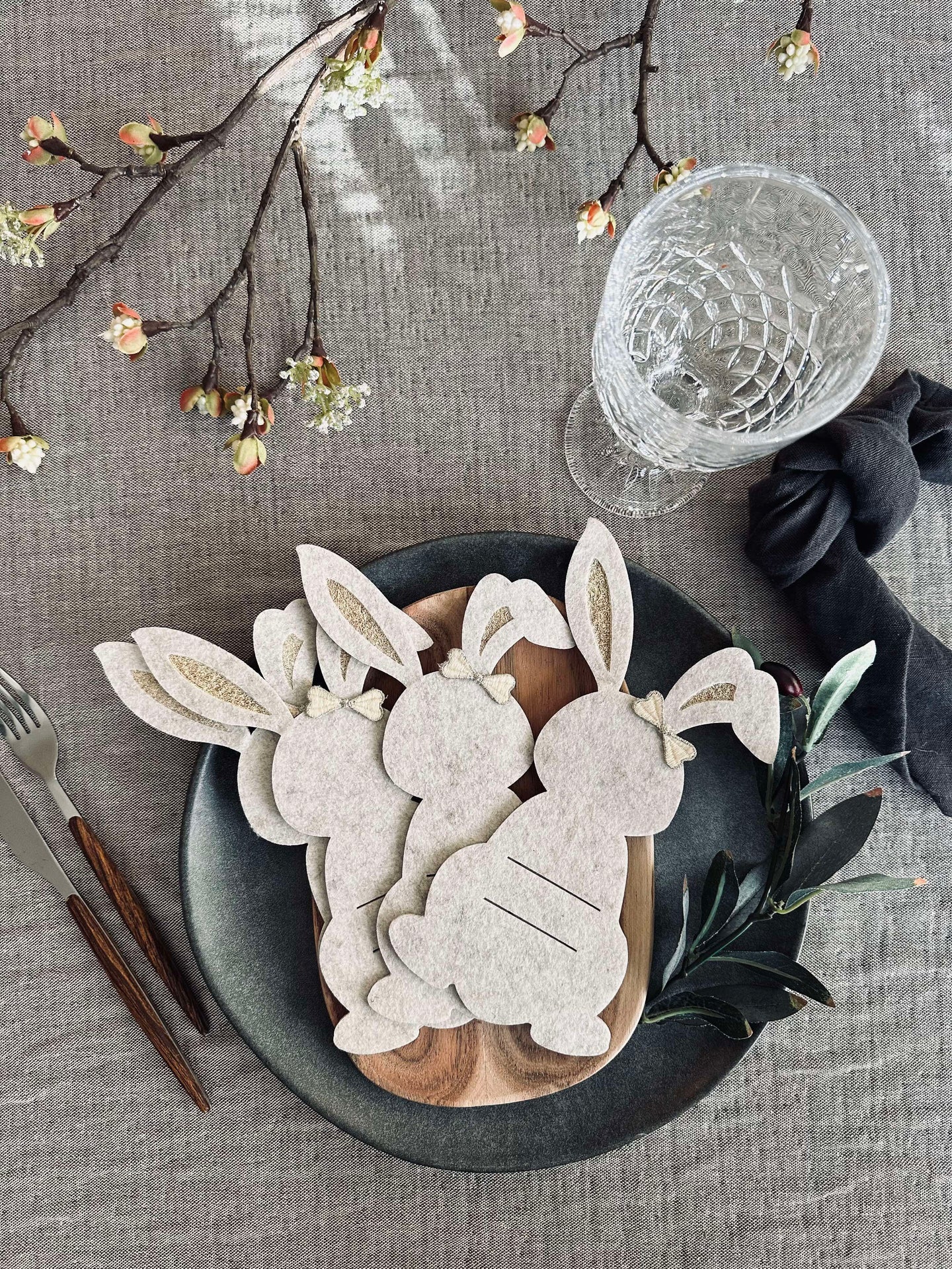 Besteckhalter Hase Hell - Set mit 4 Stk