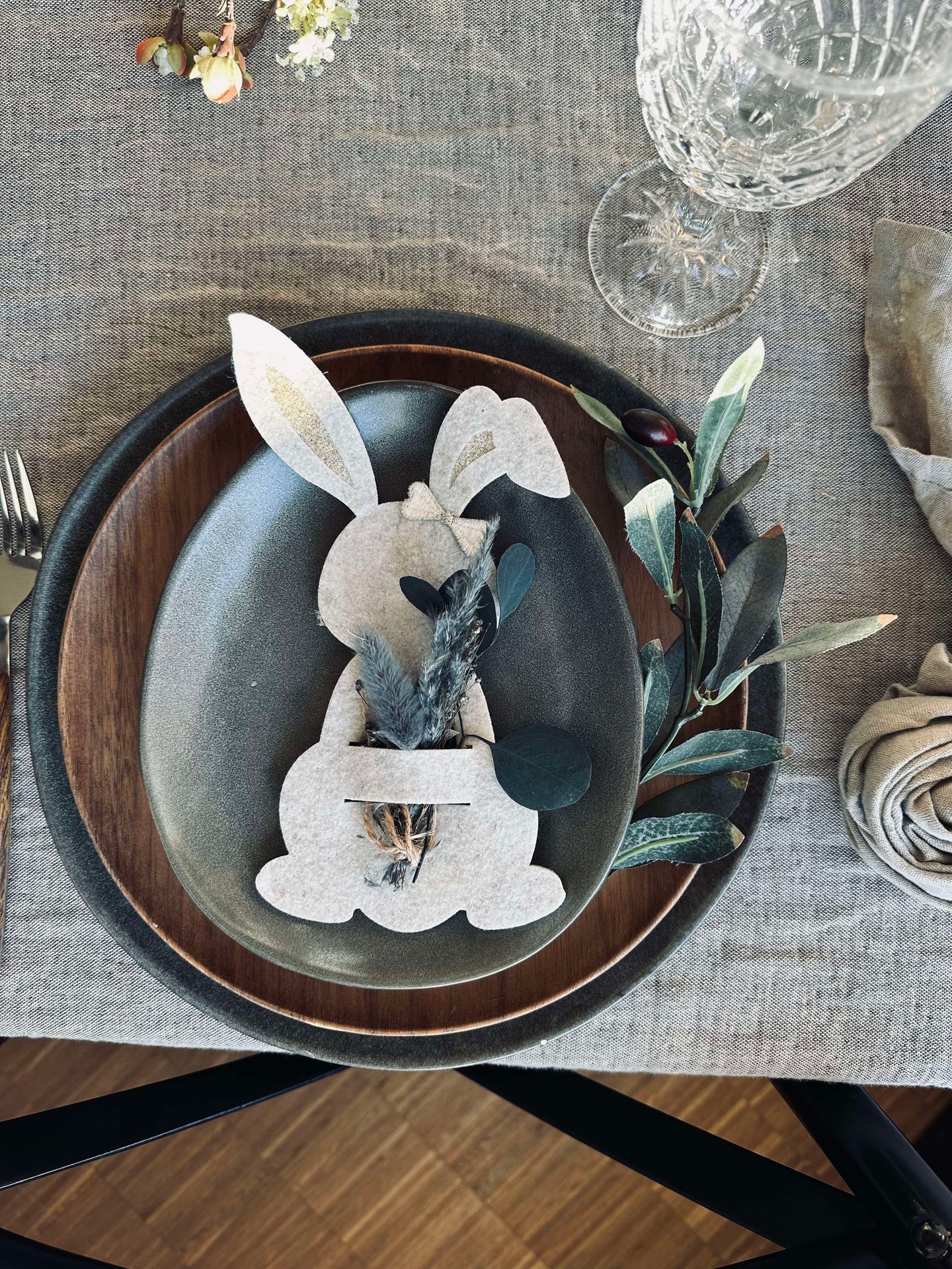 Besteckhalter Hase Beige - Set mit 4 Stk.