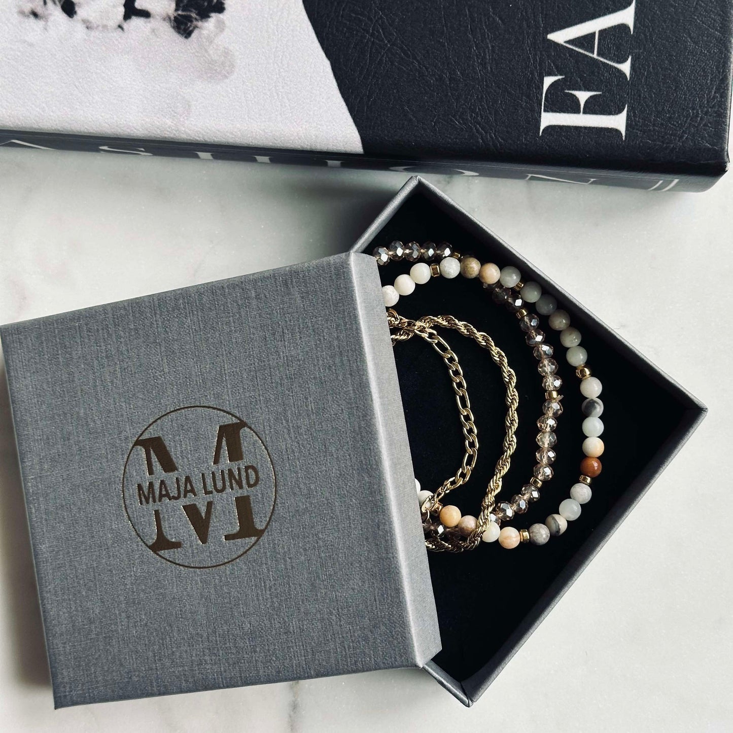 Armband Erika Natur - Set mit 4 Armbändern