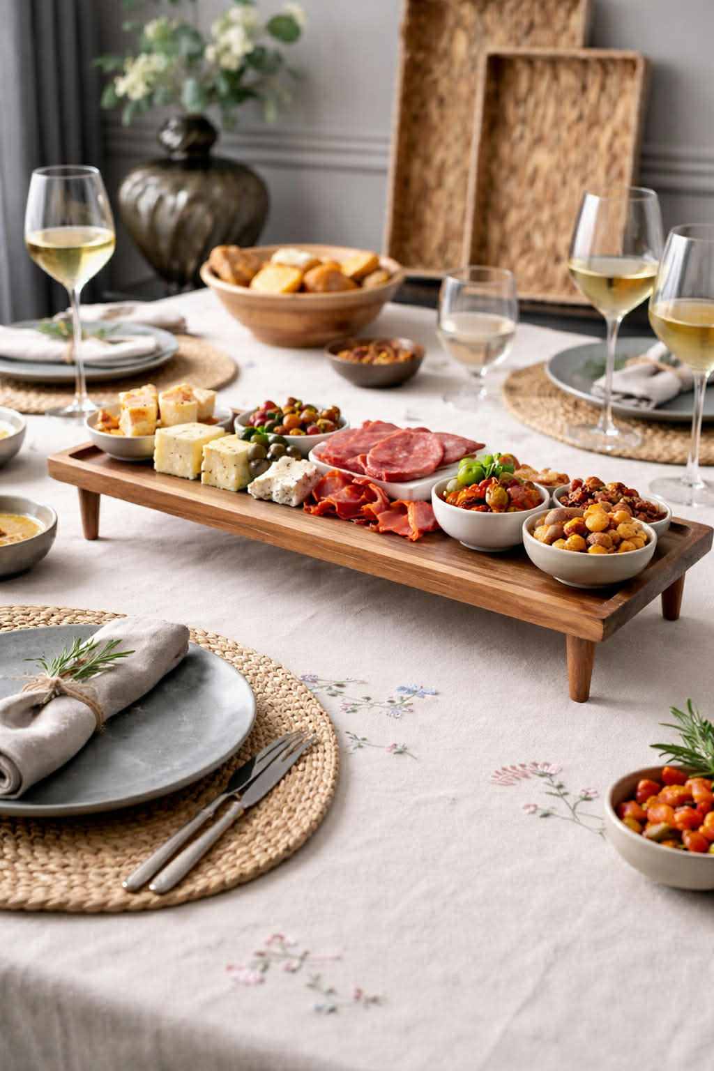 Tablett mit Beinen Akazienholz - Gut für Tapas