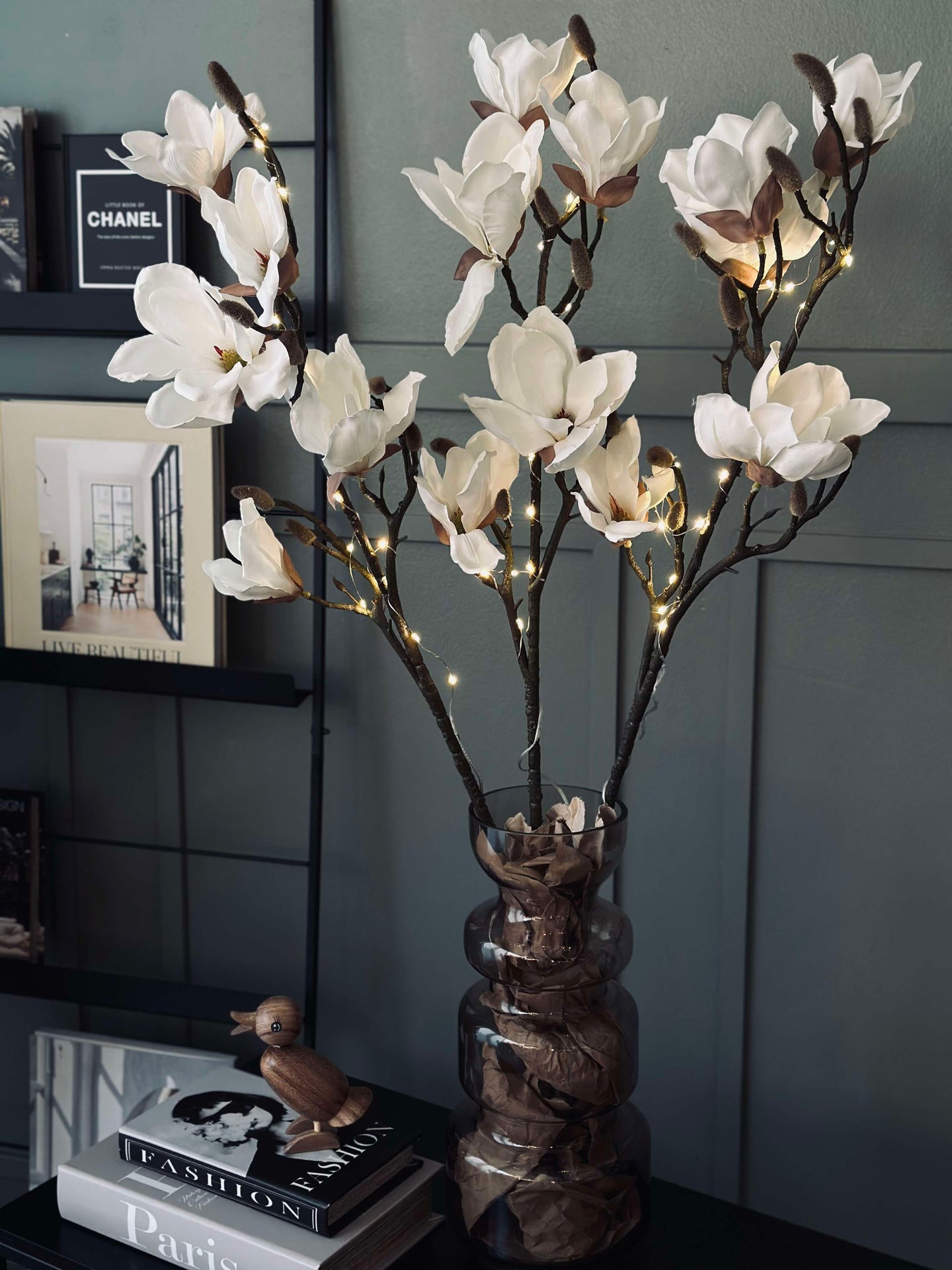 Magnolienzweig mit Licht