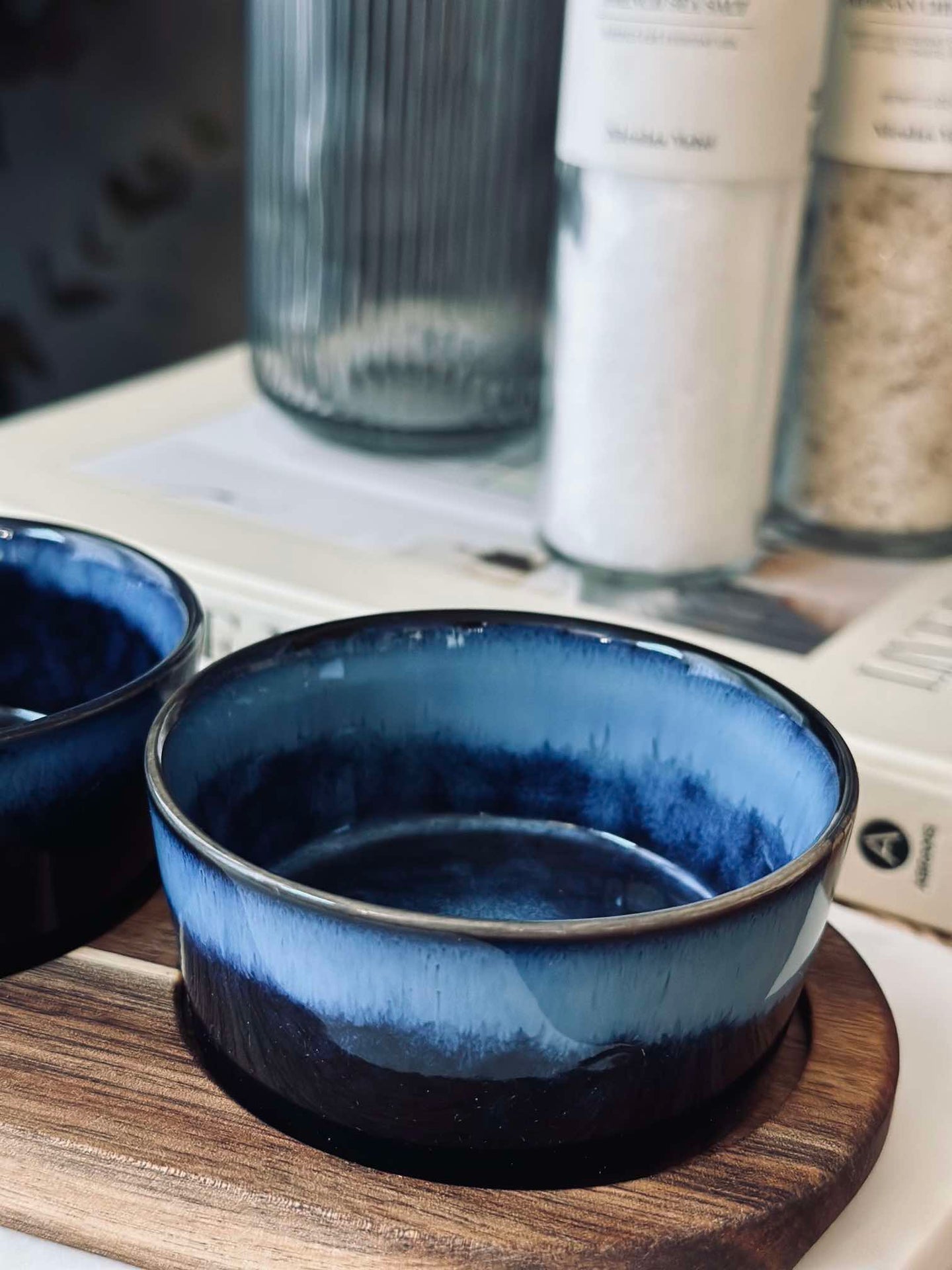 Tapas-Set mit 3 Schalen und Platte - Blue mix