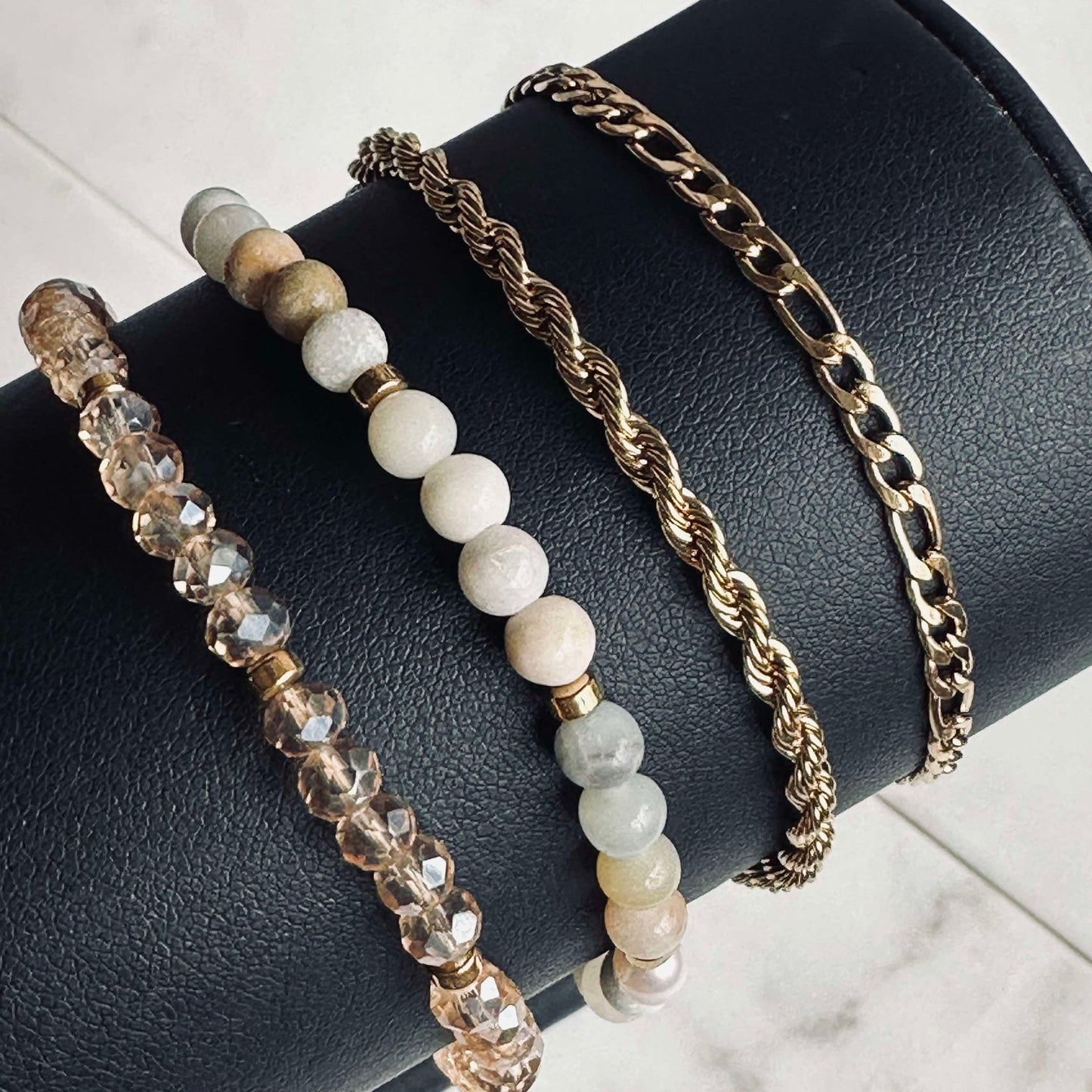 Armband Erika Natur - Set mit 4 Armbändern