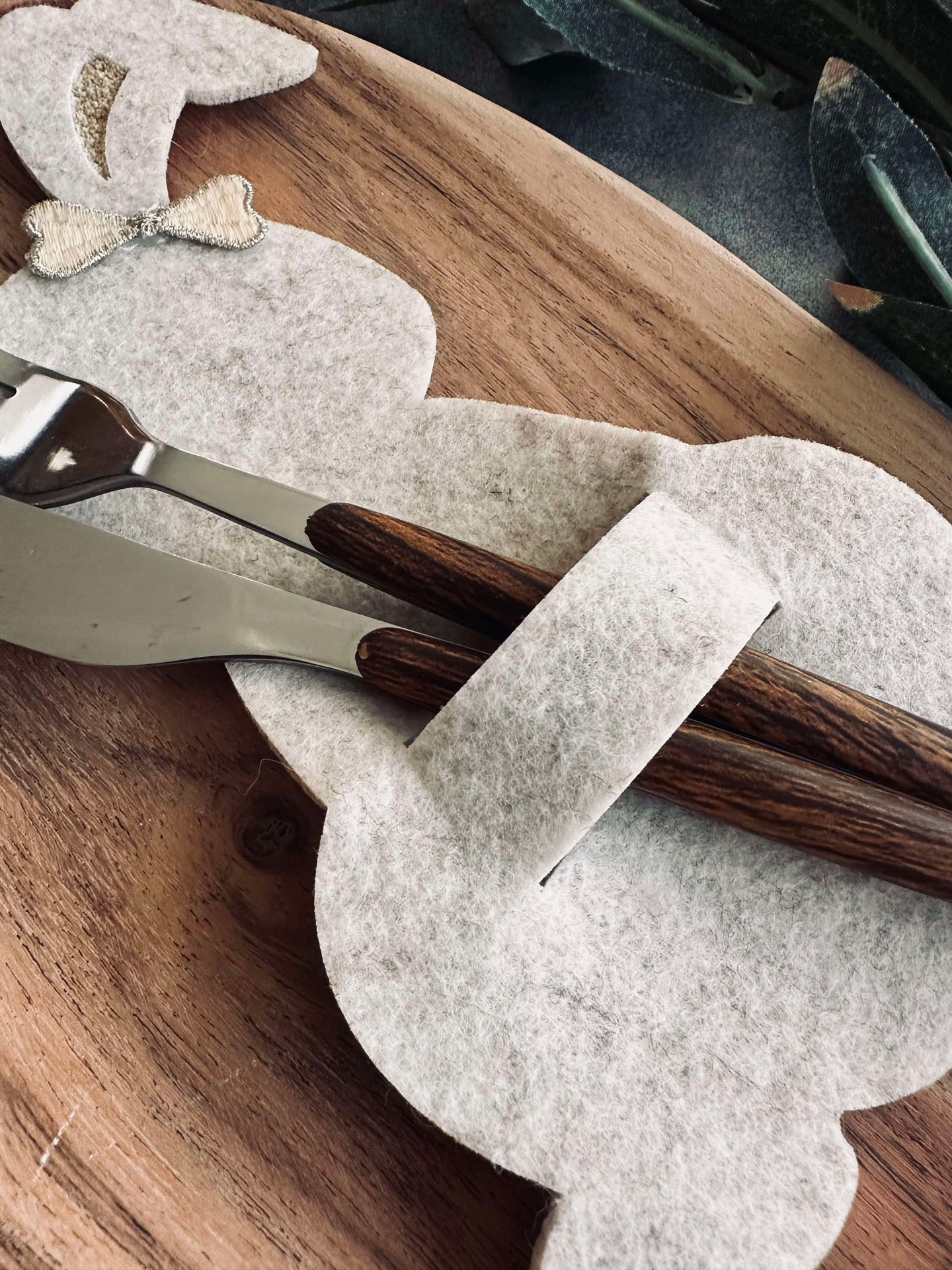 Besteckhalter Hase Hell - Set mit 4 Stk