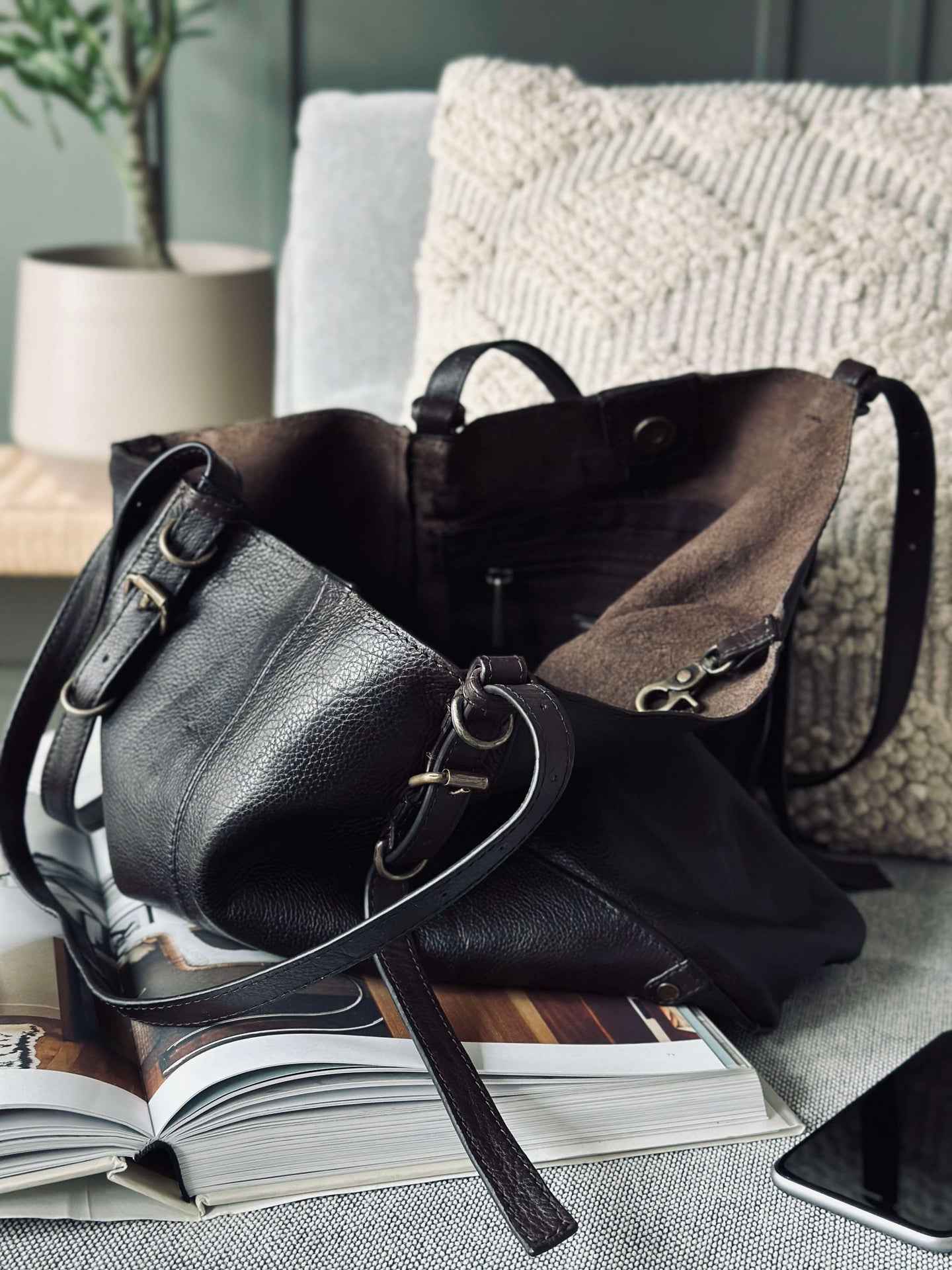 Schultertasche - Dunkelbraun