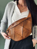 Exklusive handgeflochtene Bauchtasche - Cognac