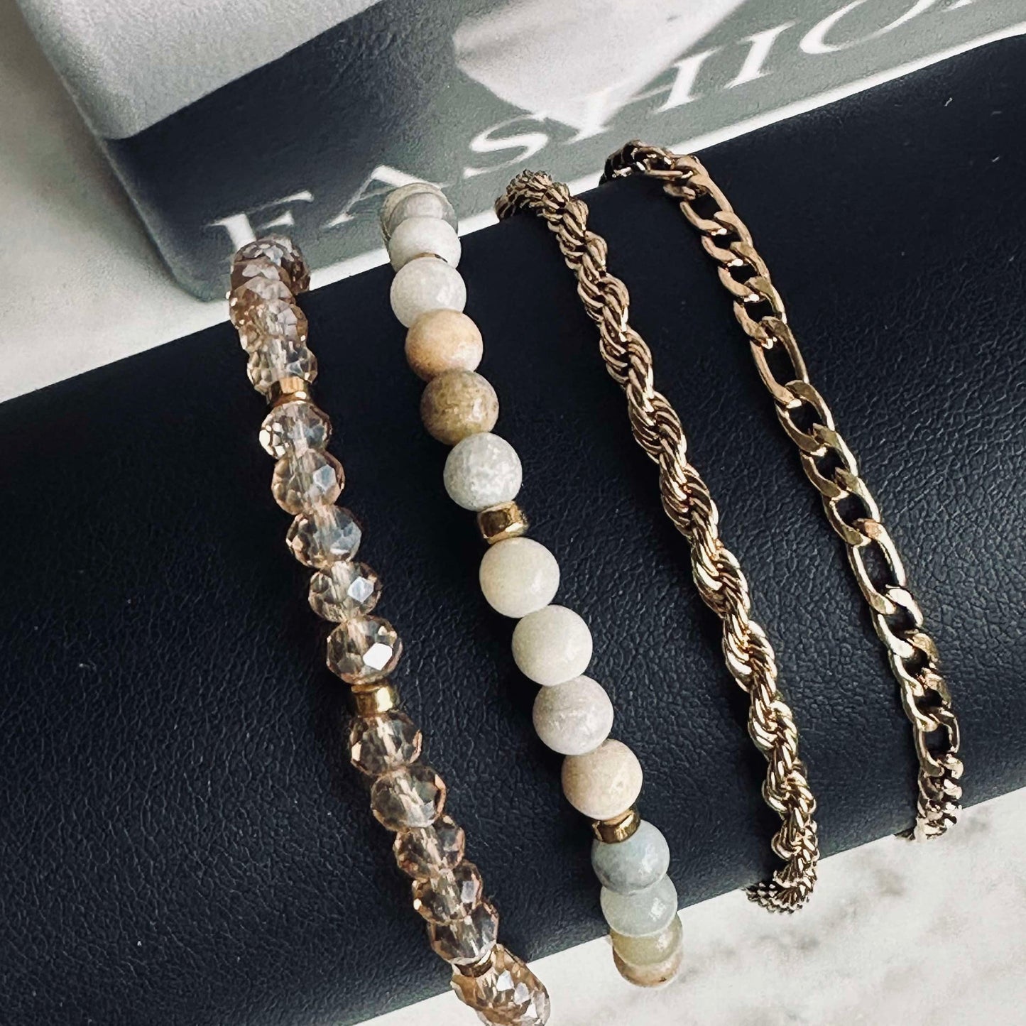 Armband Erika Natur - Set mit 4 Armbändern