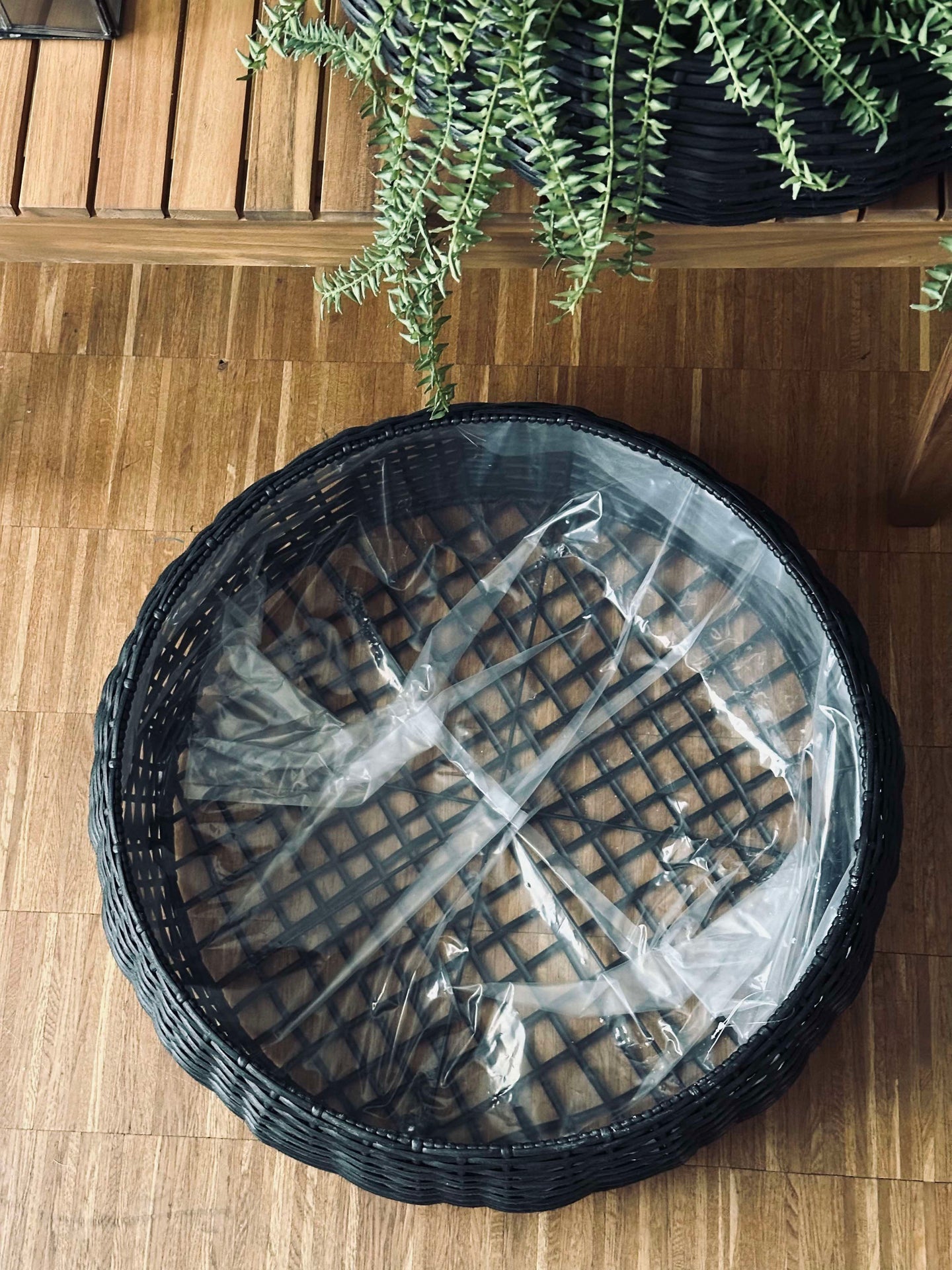Korbset Rattan - Schwarz 2 Stk.