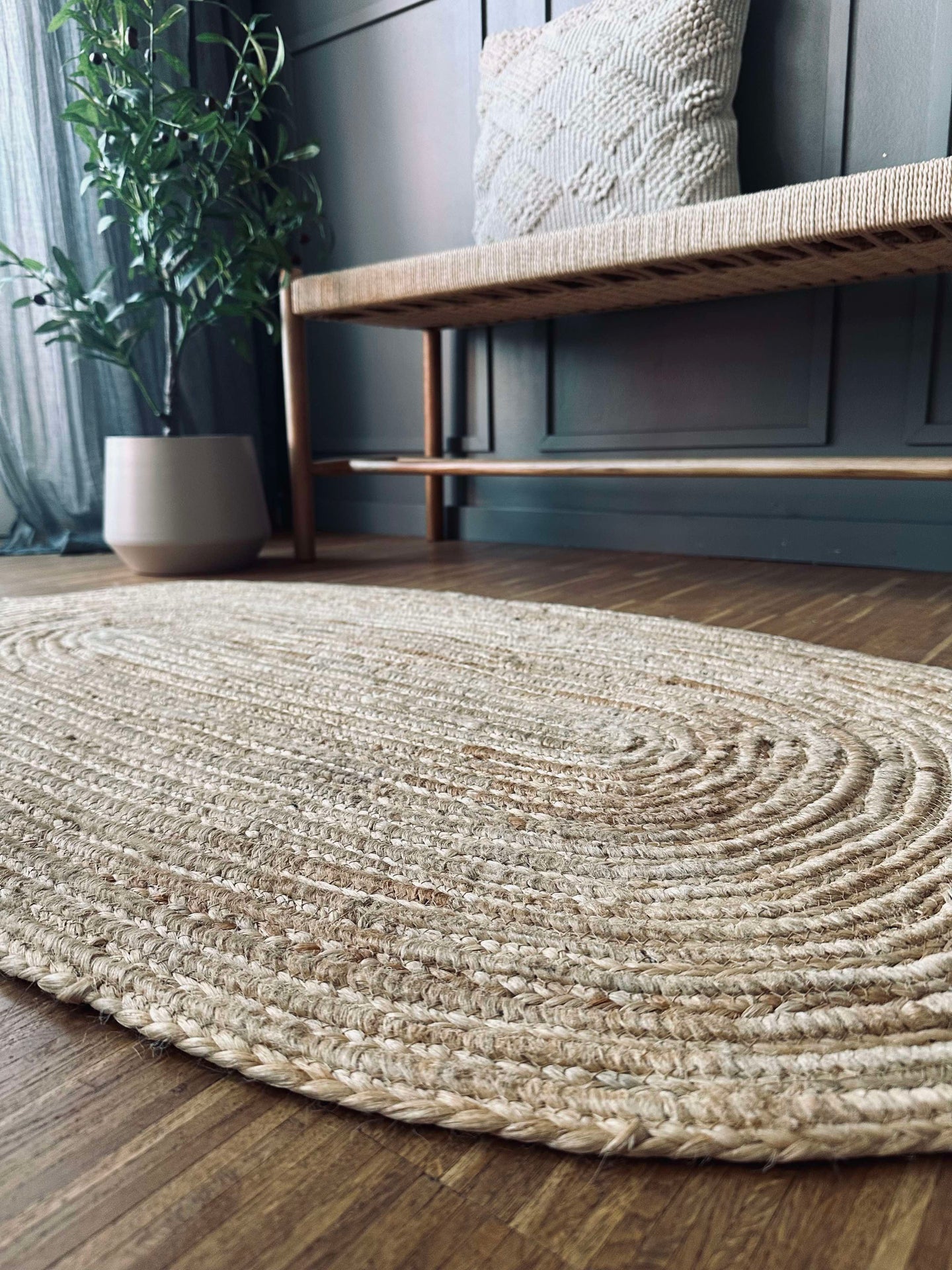 Geflochtener Juteteppich - Oval