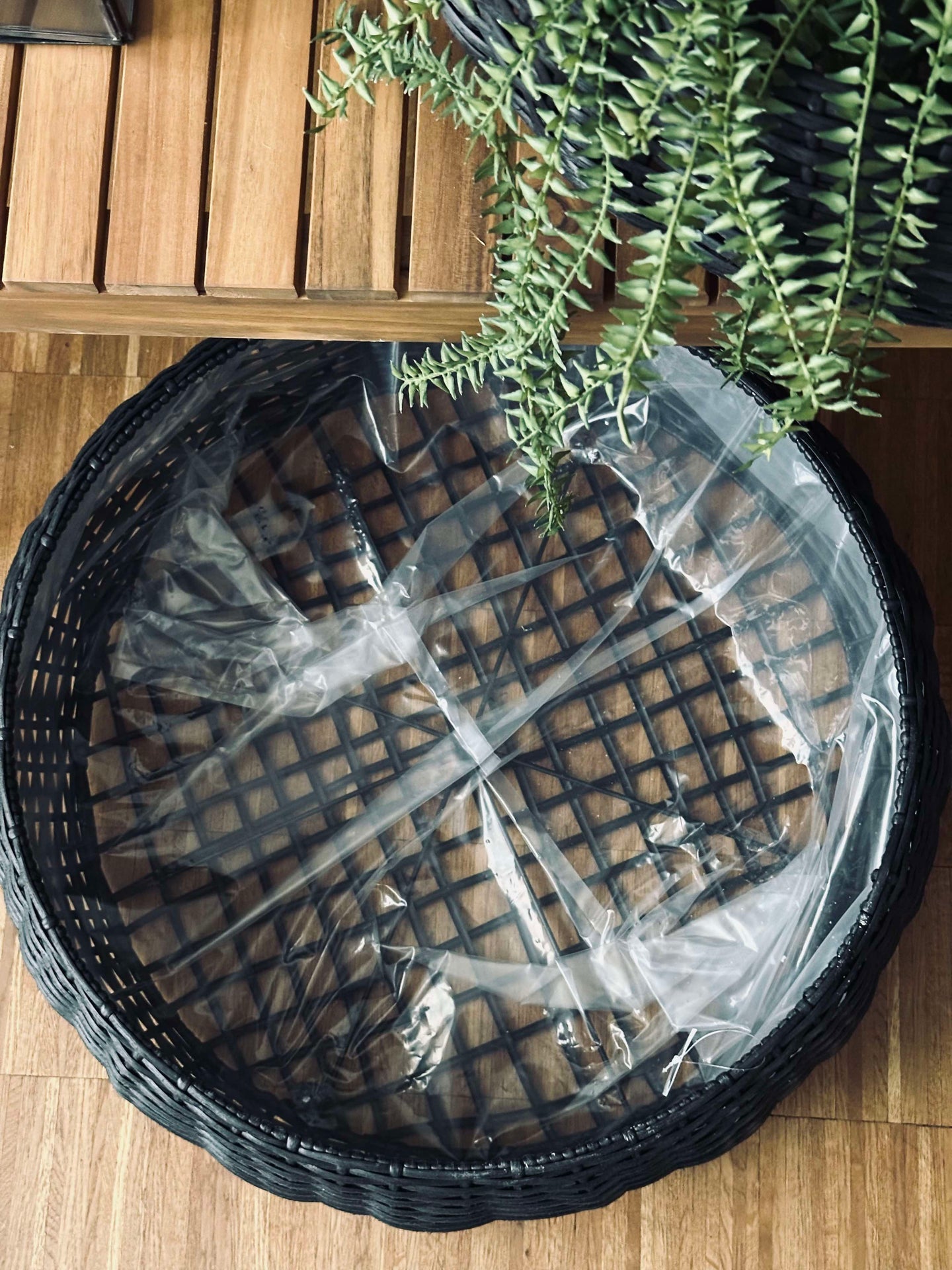 Korbset Rattan - Schwarz 2 Stk.