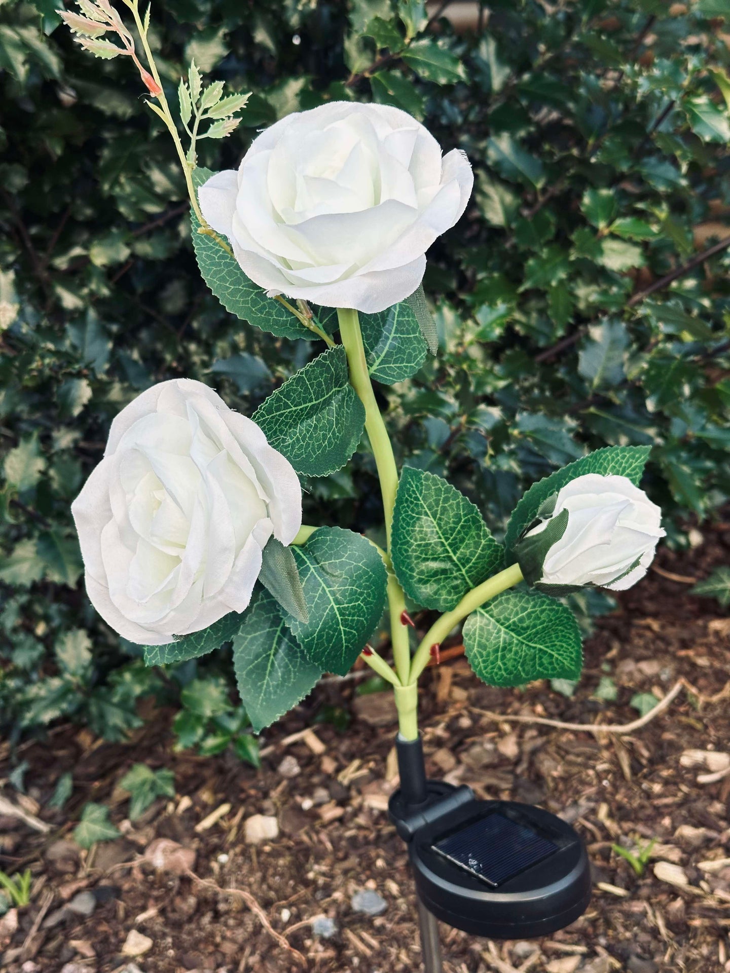 Rose mit Solarzellen - Weiß