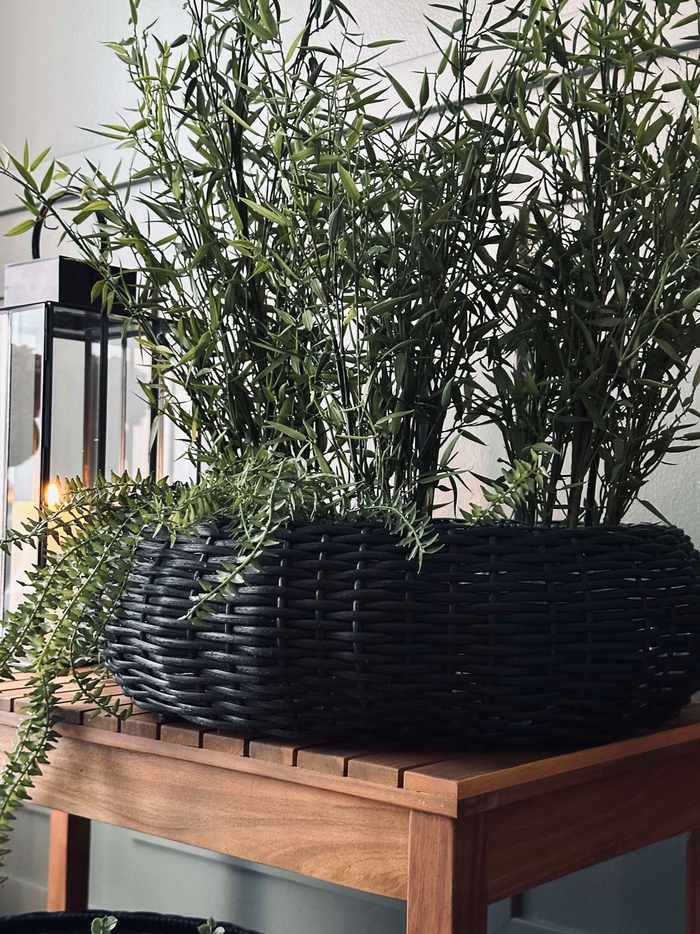 Korbset Rattan - Schwarz 2 Stk.