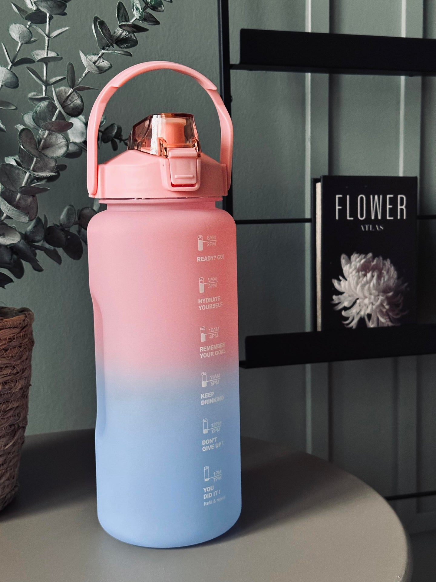 Trinkflasche 2000 ml - Pink / Blau