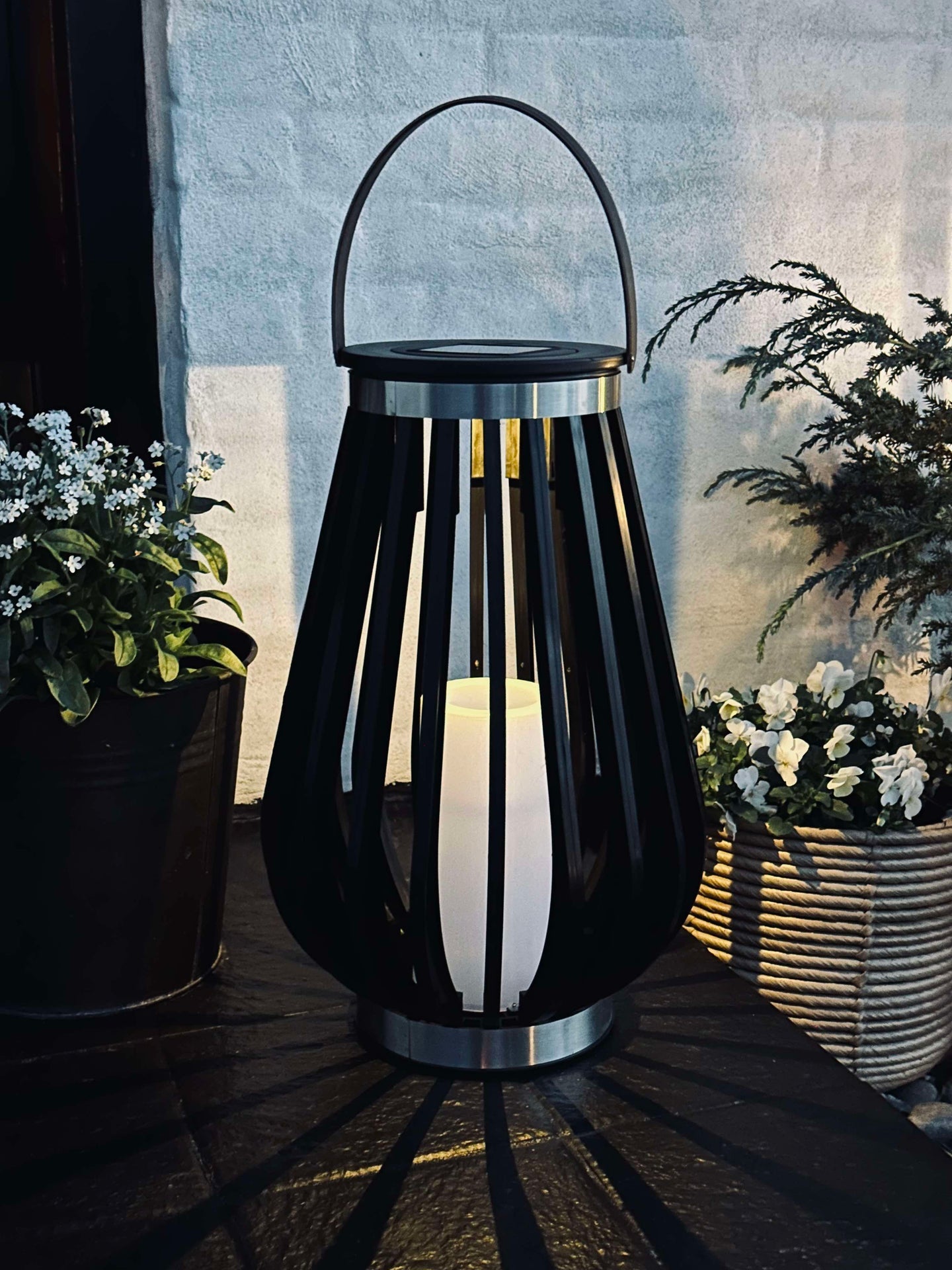 Laterne Solar schwarz XL