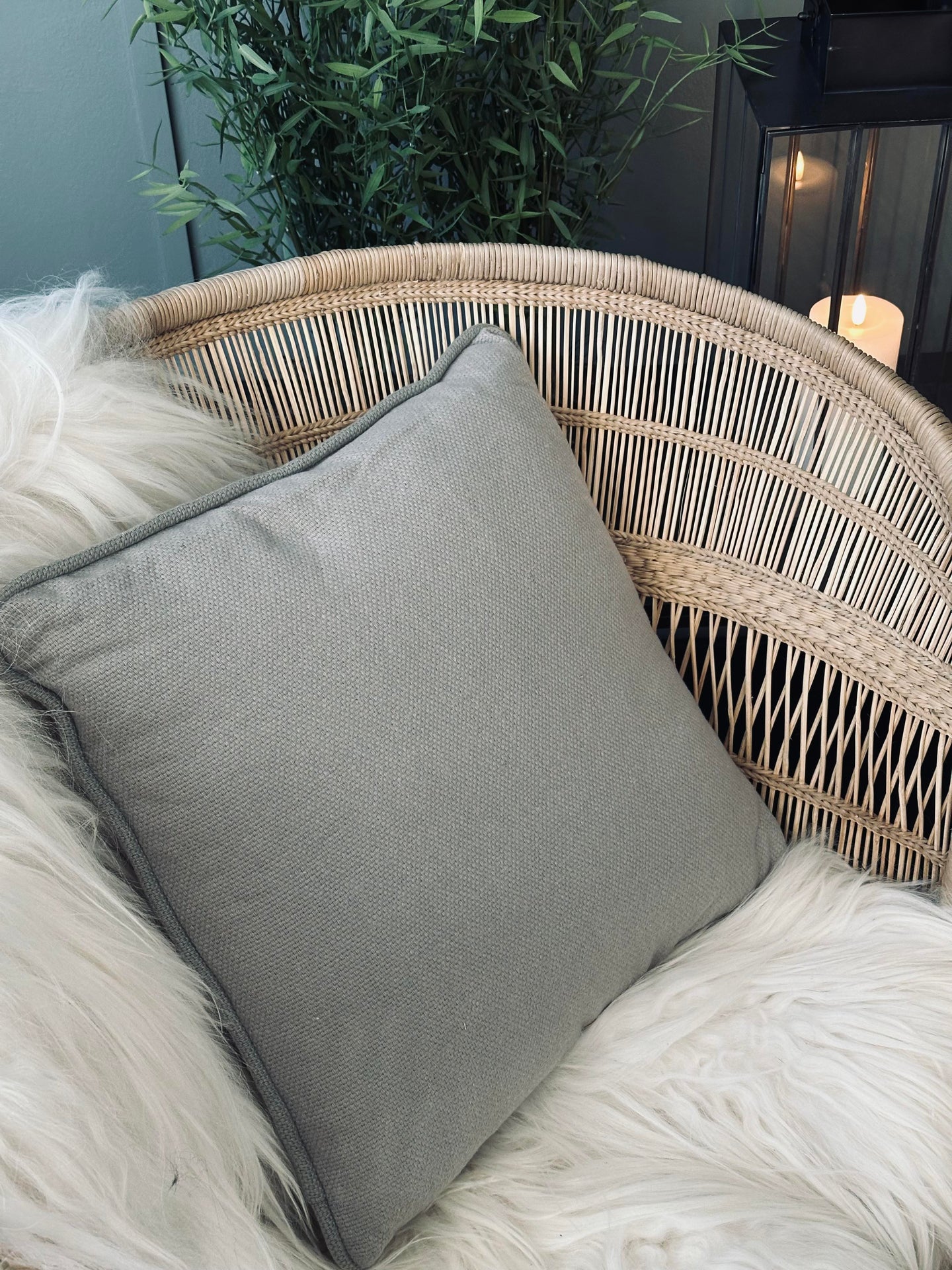 Kissen mit Füllung - Grau / Mint 43x43
