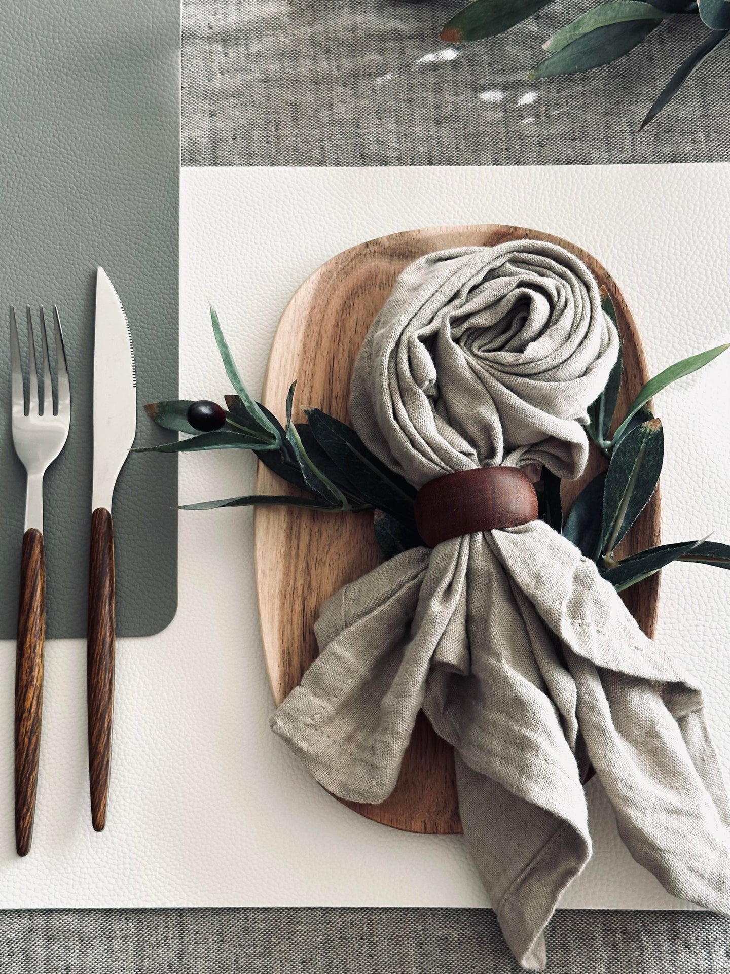 Platzset – Wendbar Grau / Kitt