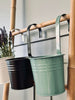 Übertopf mit Henkel - Grün